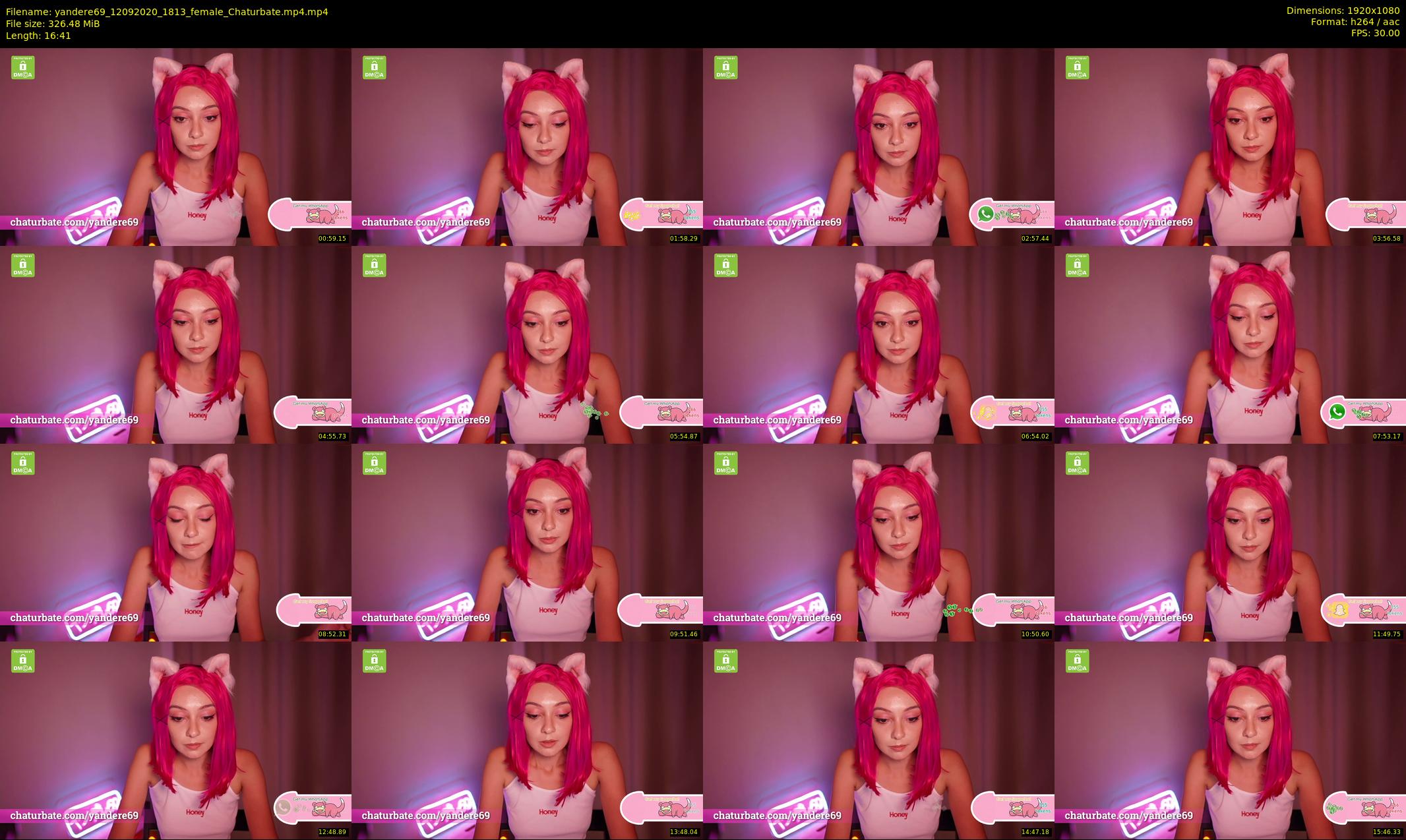 yandere69 — 17 minute Chaturbate female cam show recording, 1080p, Sep 12, 2020