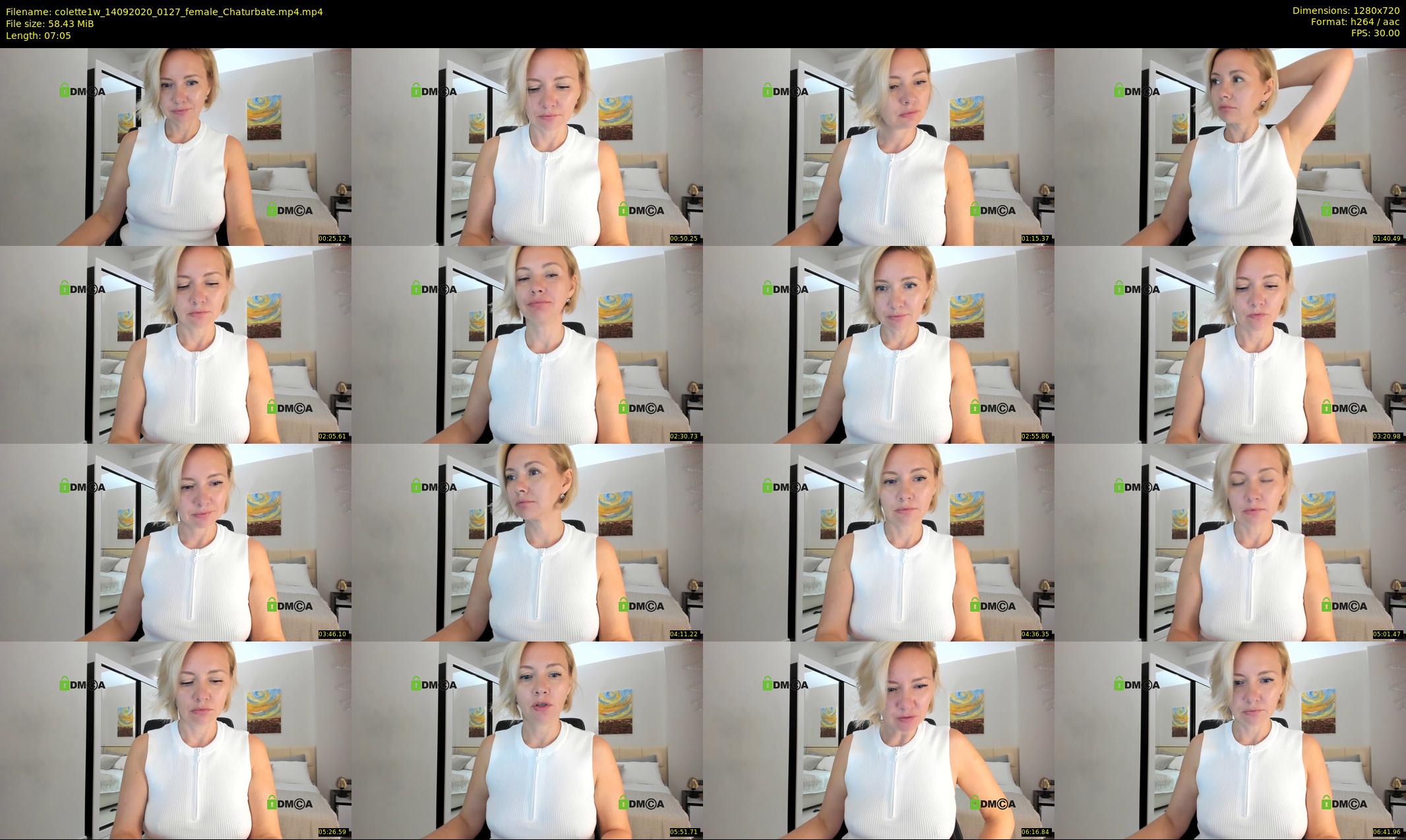 colette1w — 8 minute Chaturbate female cam show recording, 720p, Sep 14, 2020