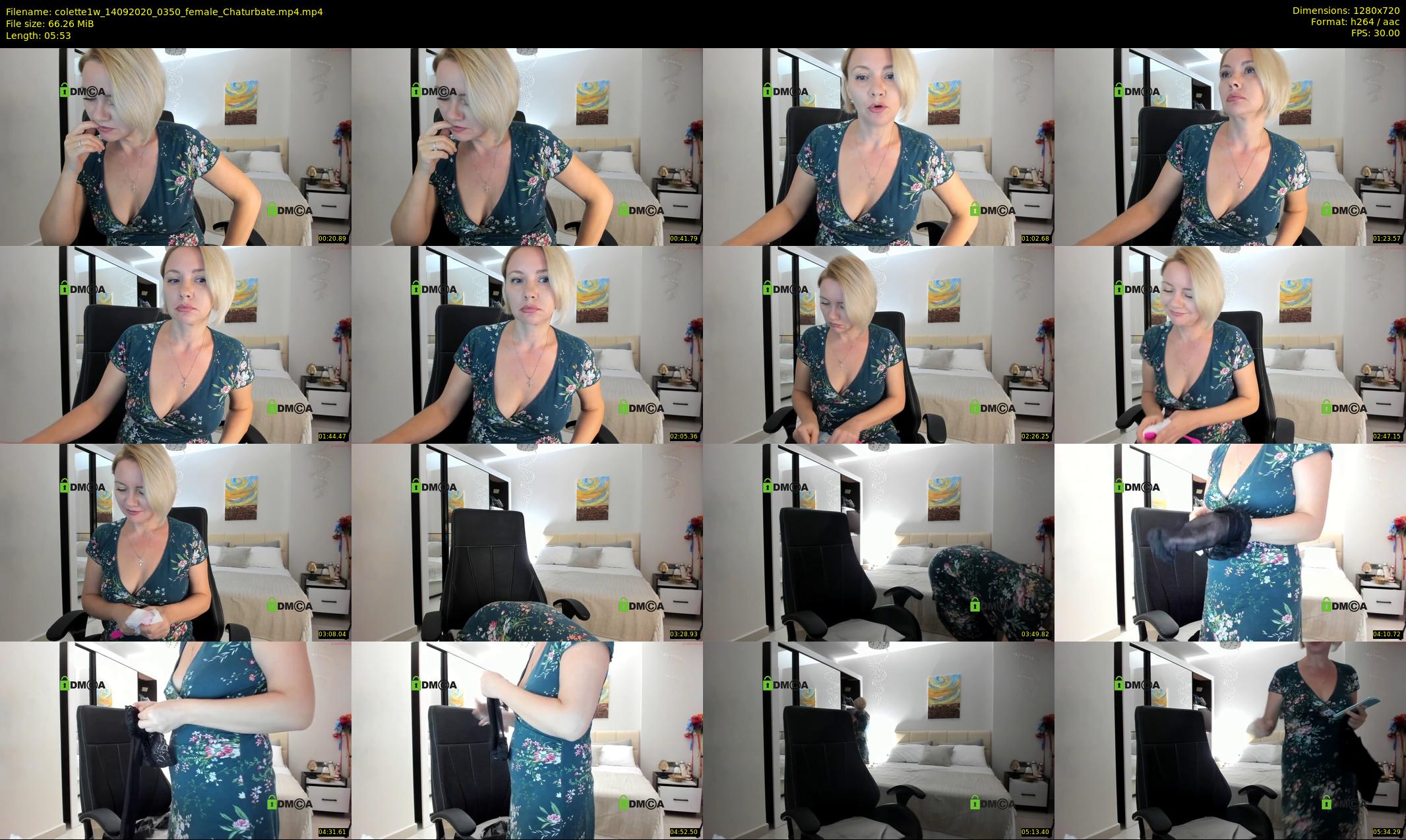 colette1w — 6 minute Chaturbate female cam show recording, 720p, Sep 14, 2020