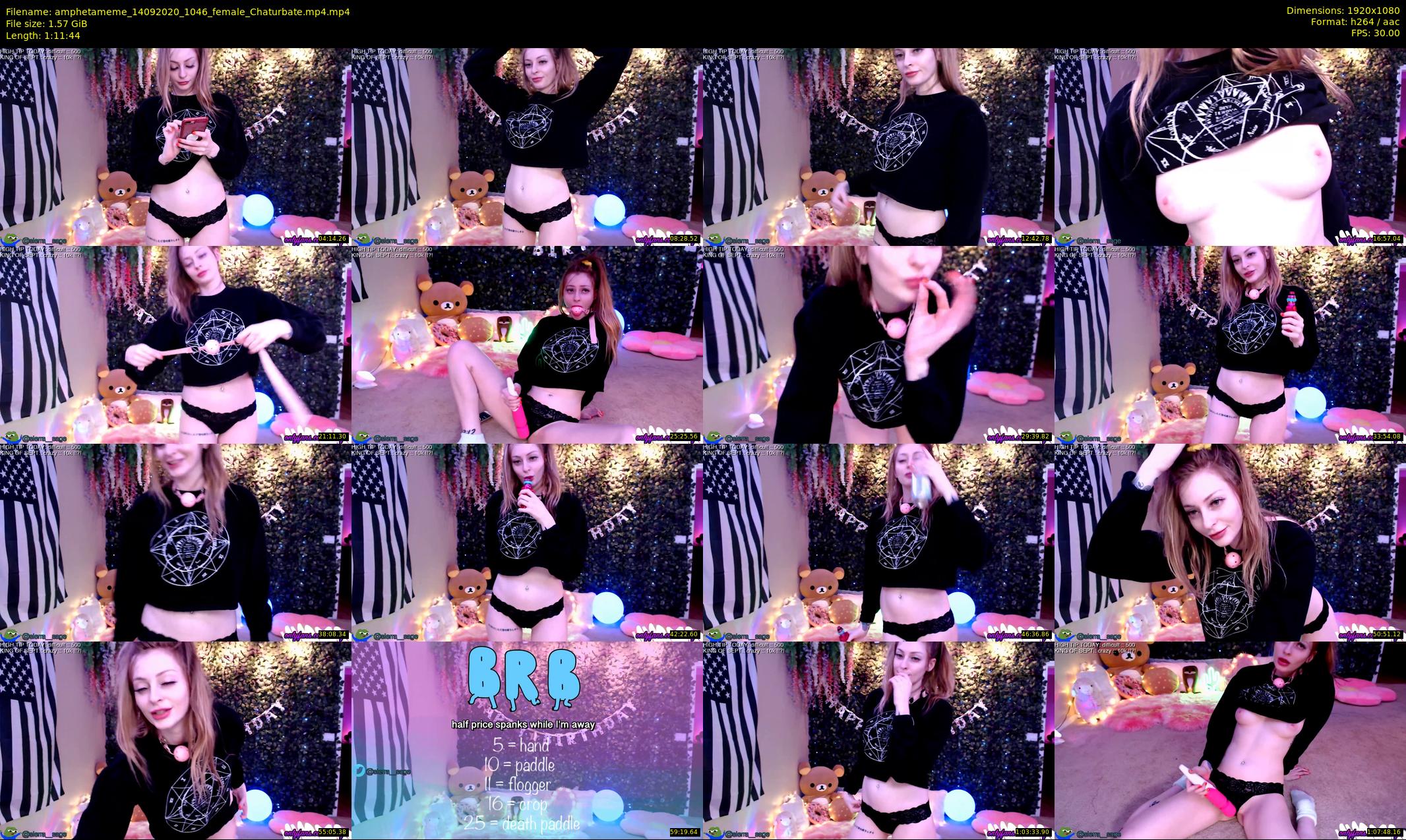 amphetameme — 72 minute Chaturbate female cam show recording, 1080p, Sep 14, 2020