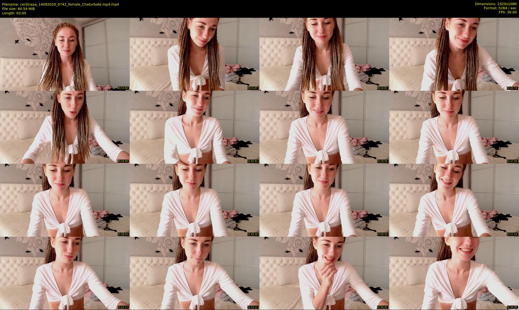 certinaaa — 4 minute Chaturbate female cam show recording, 1080p, Sep 14, 2020