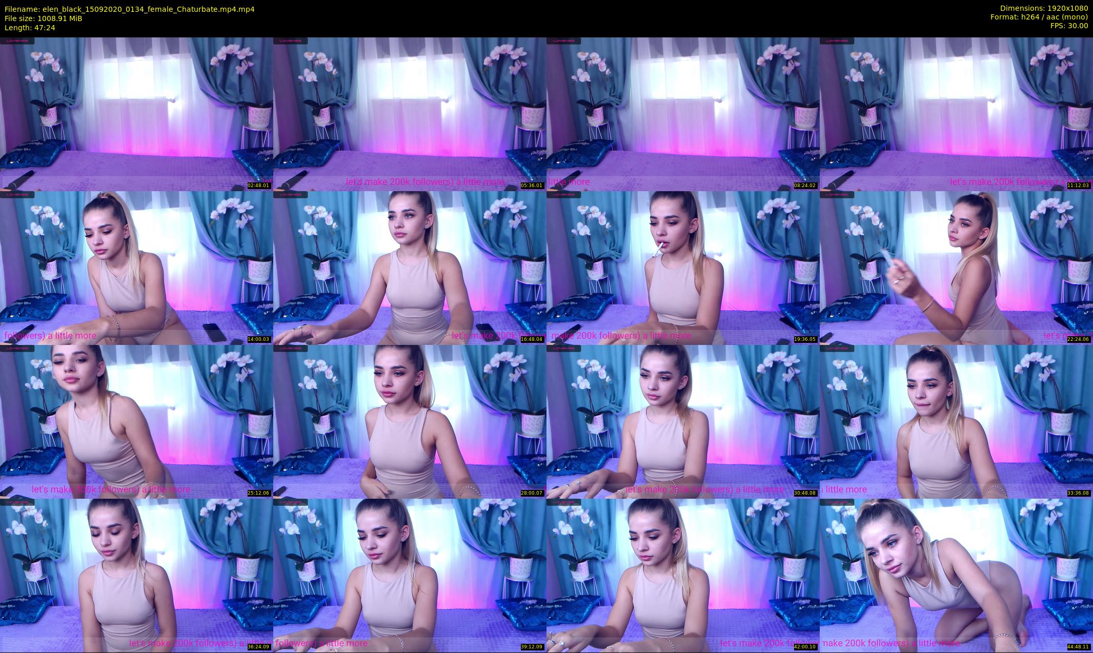 elen_black — 48 minute Chaturbate female cam show recording, 1080p, Sep 15, 2020