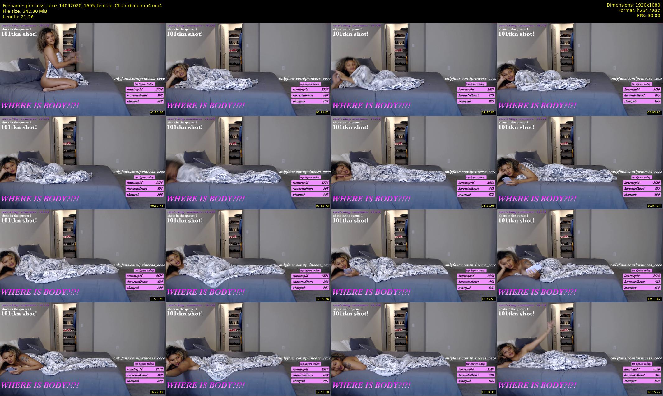 princess_cece — 22 minute Chaturbate female cam show recording, 1080p, Sep 14, 2020