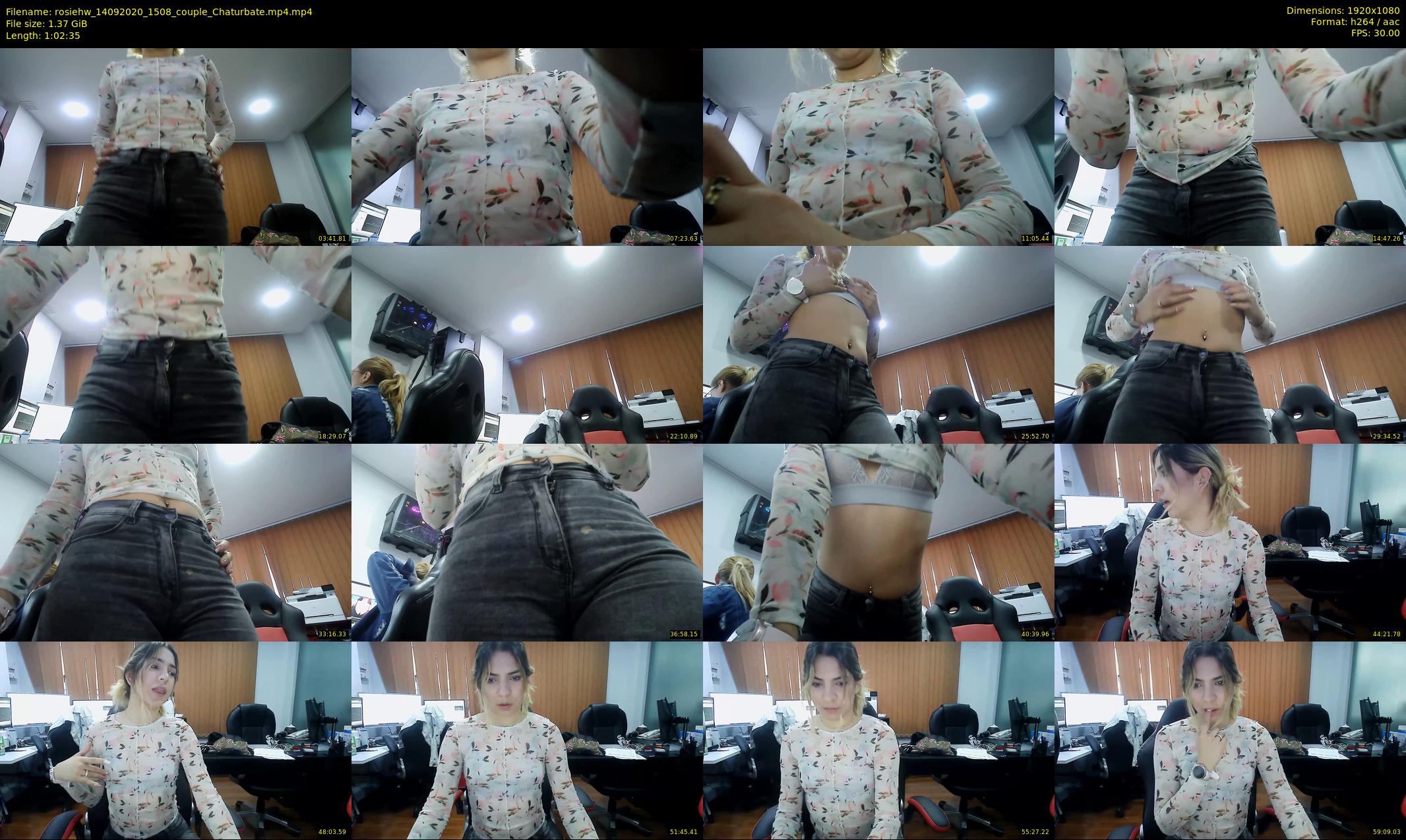 rosiehw — 63 minute Chaturbate couple cam show recording, 1080p, Sep 14, 2020