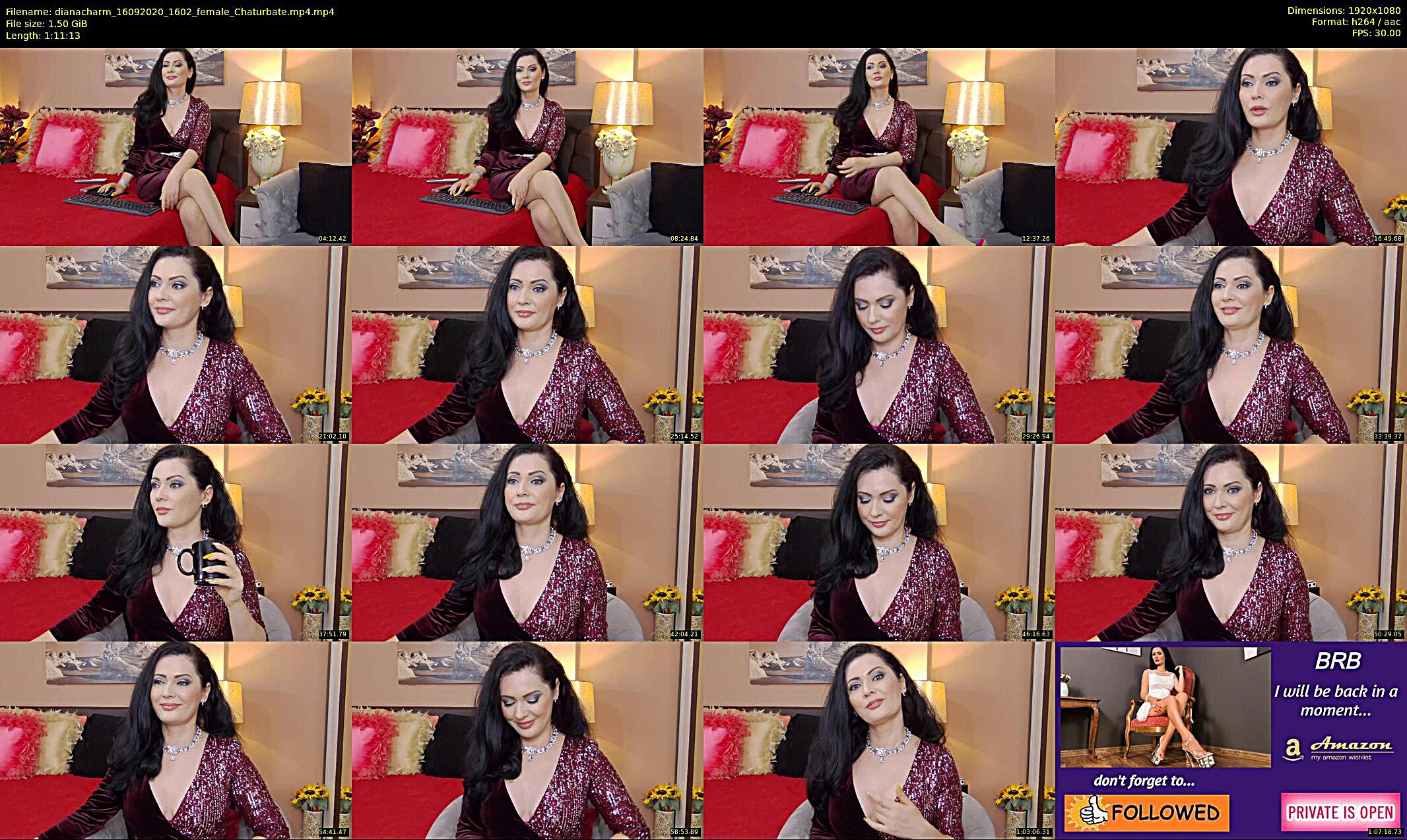 dianacharm — 72 minute Chaturbate female cam show recording, 1080p, Sep 16, 2020