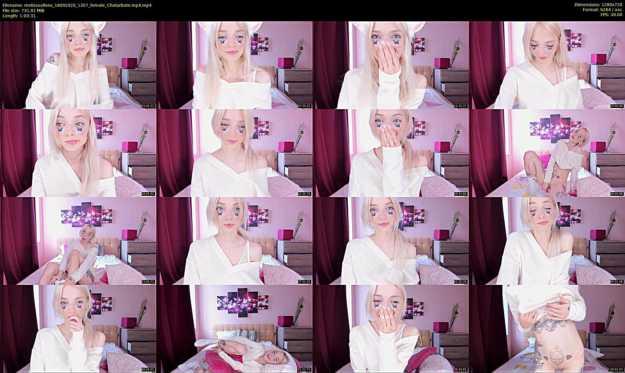 melissaallens — 15 minute Chaturbate female cam show recording, 720p, Sep 16, 2020
