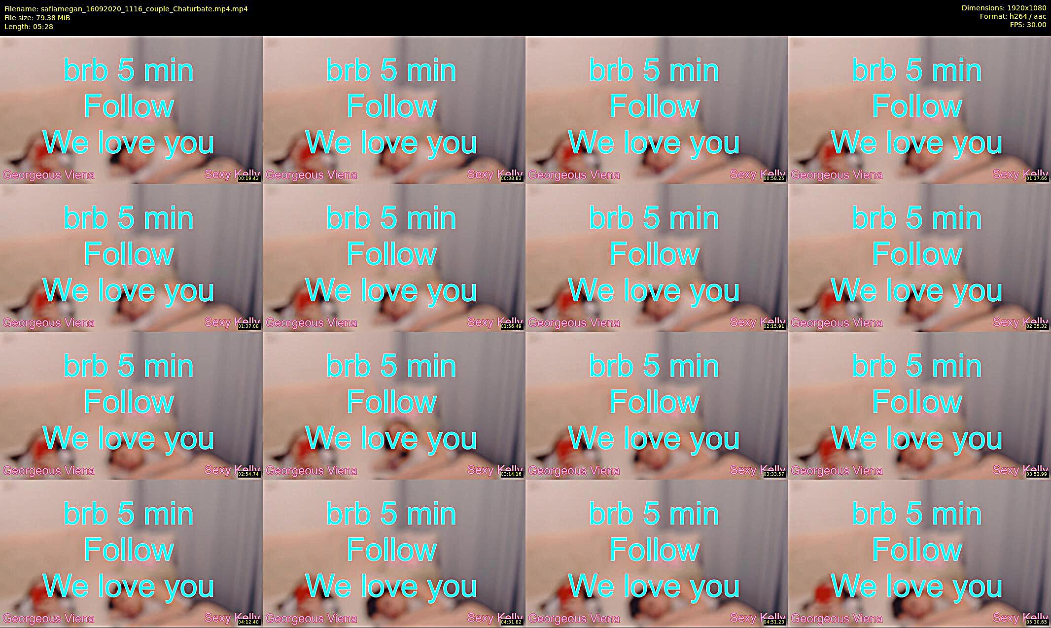 safiamegan — 6 minute Chaturbate couple cam show recording, 1080p, Sep 16, 2020