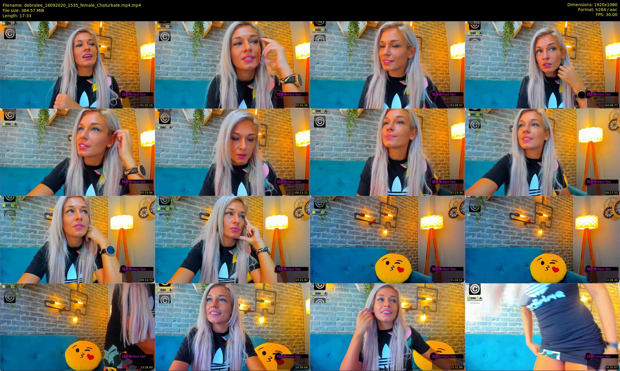 debralee — 18 minute Chaturbate female cam show recording, 1080p, Sep 18, 2020