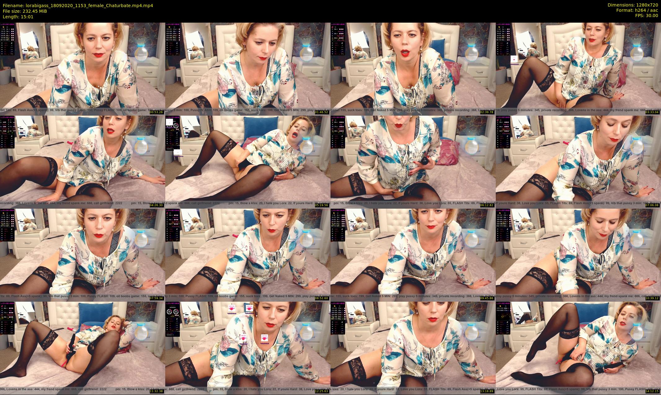 lorabigass — 16 minute Chaturbate female cam show recording, 720p, Sep 18, 2020