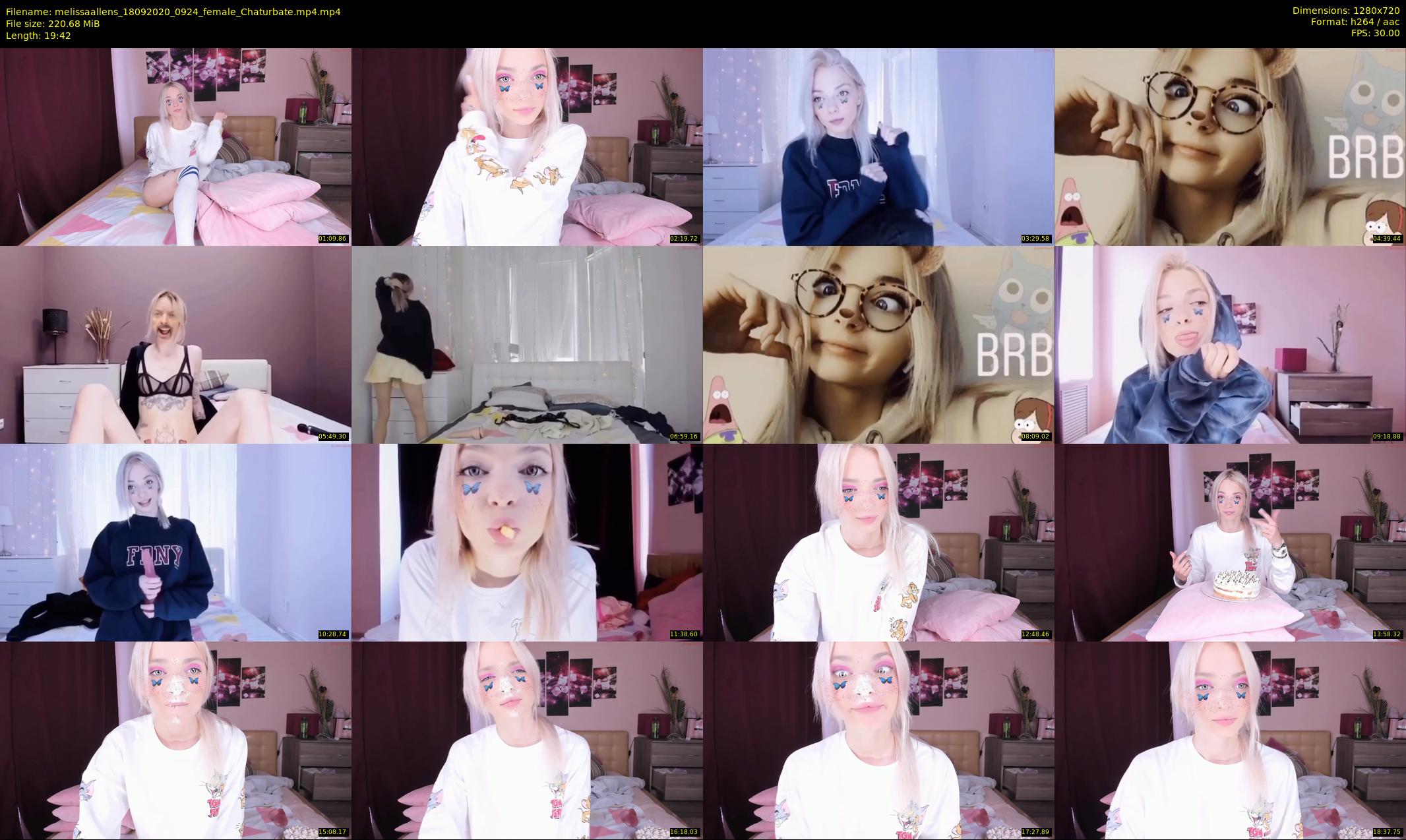 melissaallens — 20 minute Chaturbate female cam show recording, 720p, Sep 18, 2020
