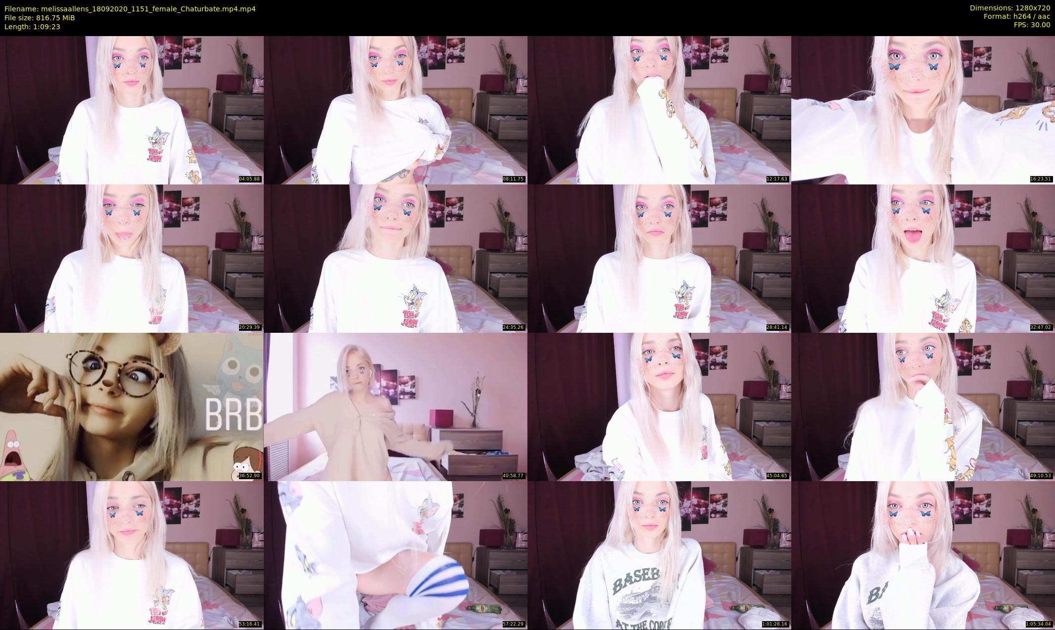 melissaallens — 70 minute Chaturbate female cam show recording, 720p, Sep 18, 2020