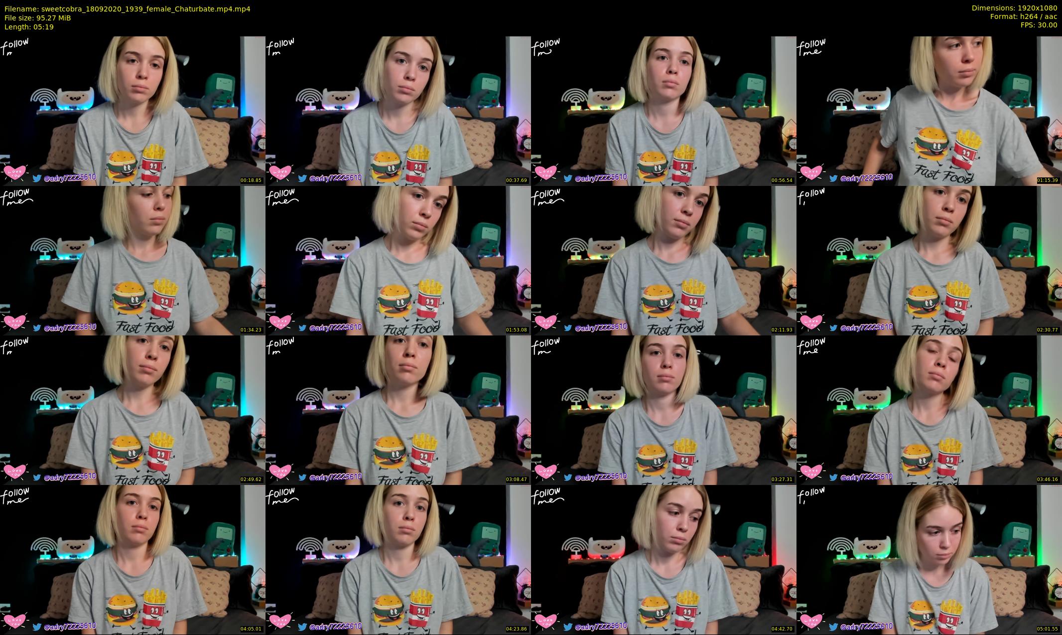 sweetcobra — 6 minute Chaturbate female cam show recording, 1080p, Sep 18, 2020
