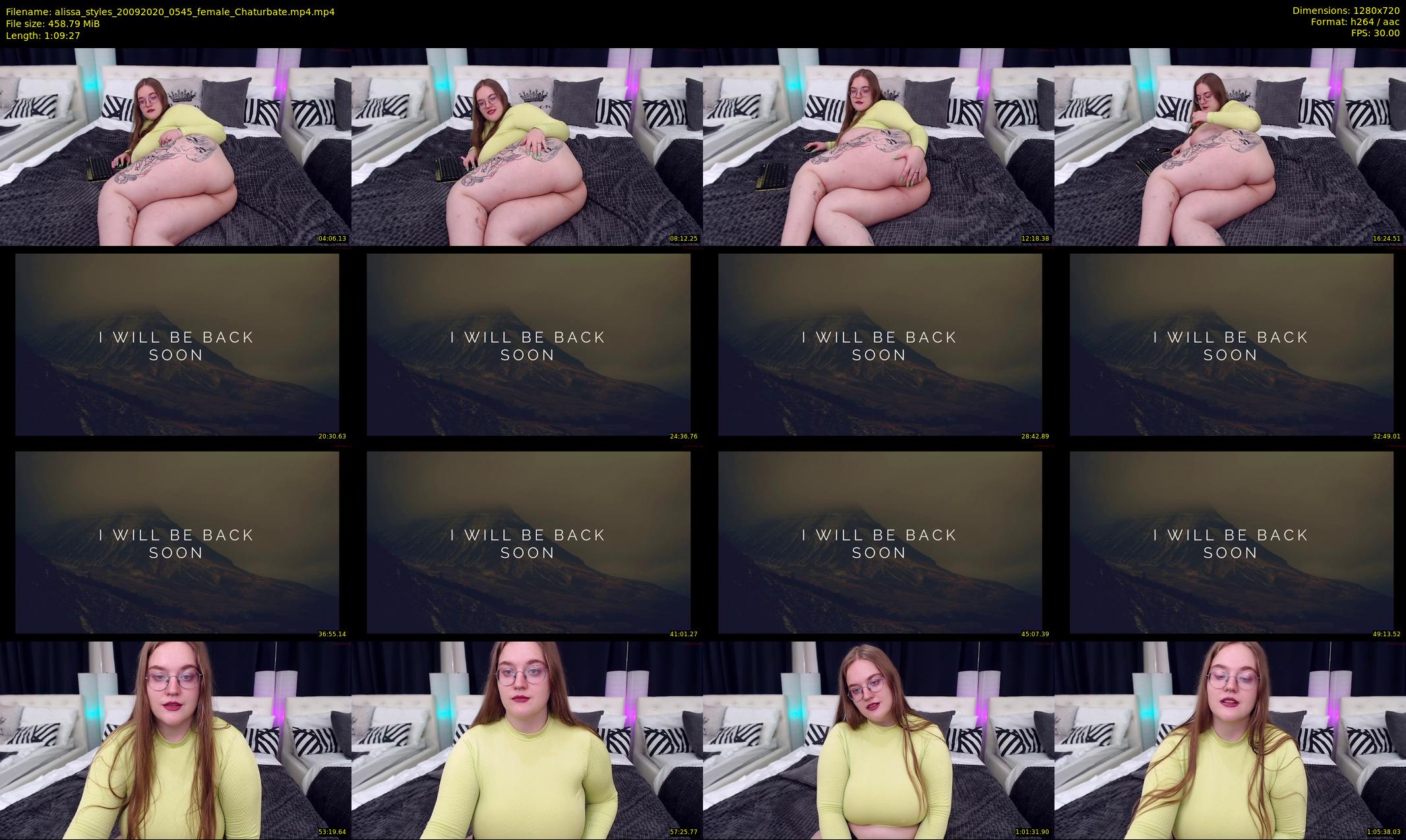 alissa_styles — 70 minute Chaturbate female cam show recording, 720p, Sep 20, 2020