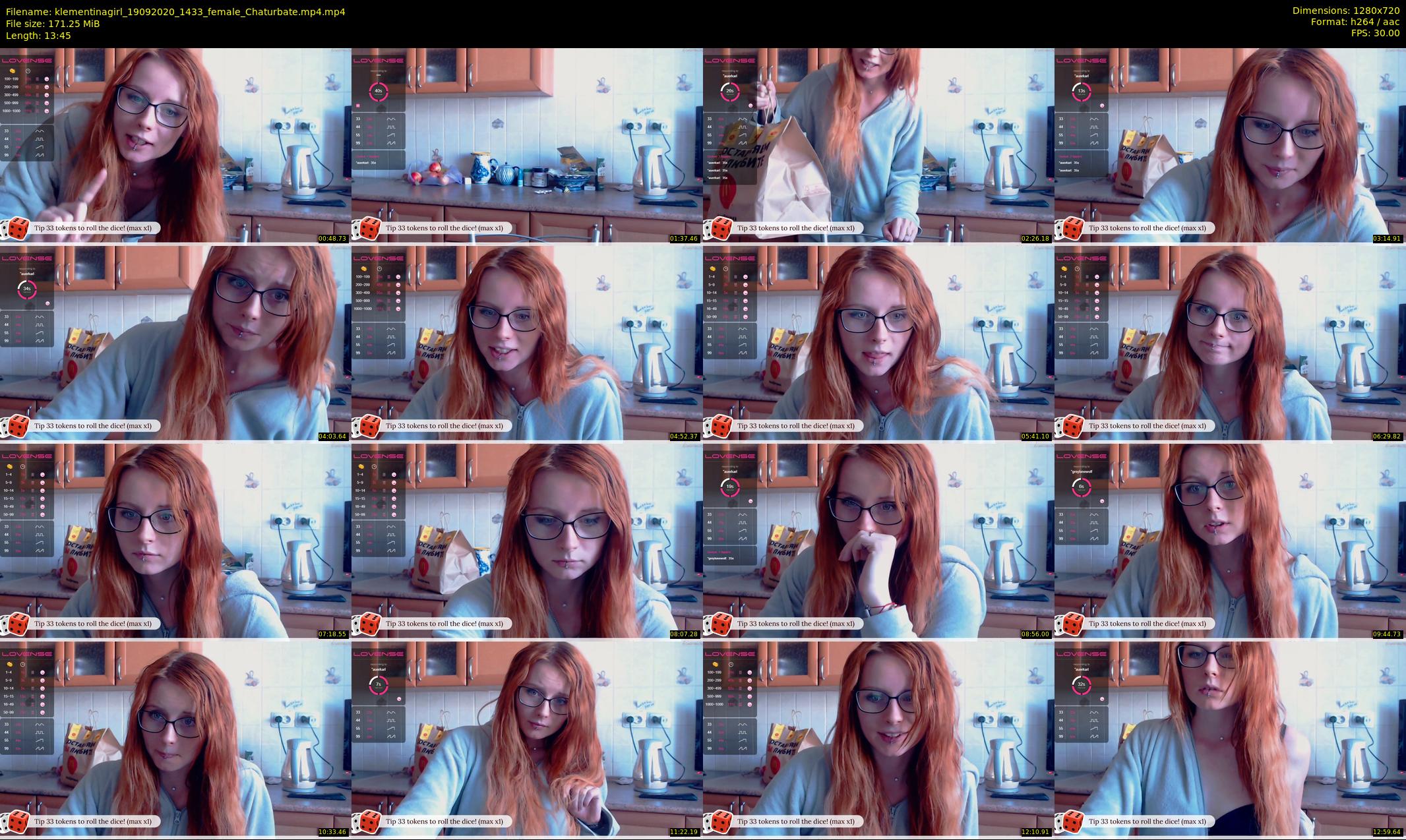 klementinagirl — 14 minute Chaturbate female cam show recording, 720p, Sep 19, 2020