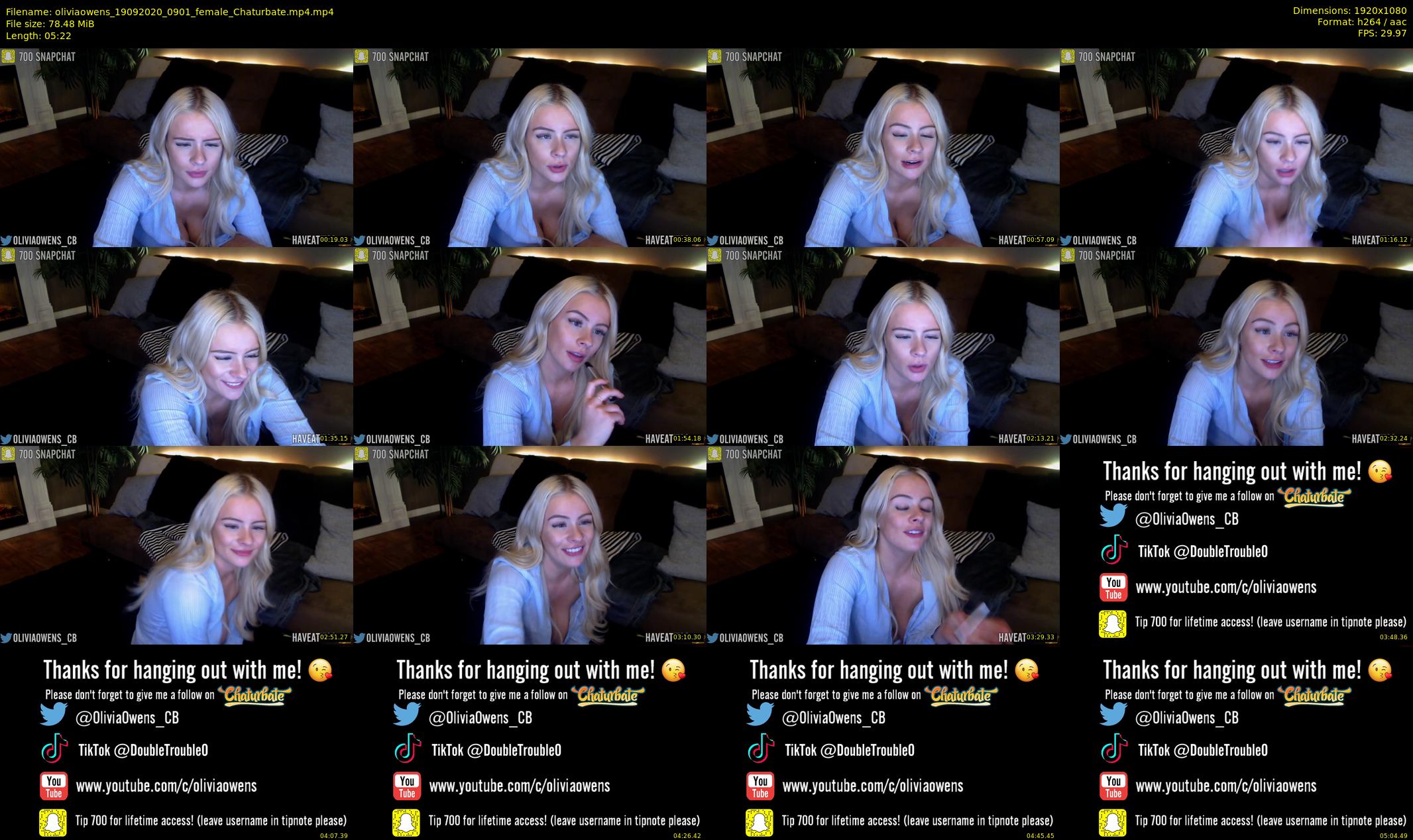 oliviaowens — 6 minute Chaturbate female cam show recording, 1080p, Sep 19, 2020