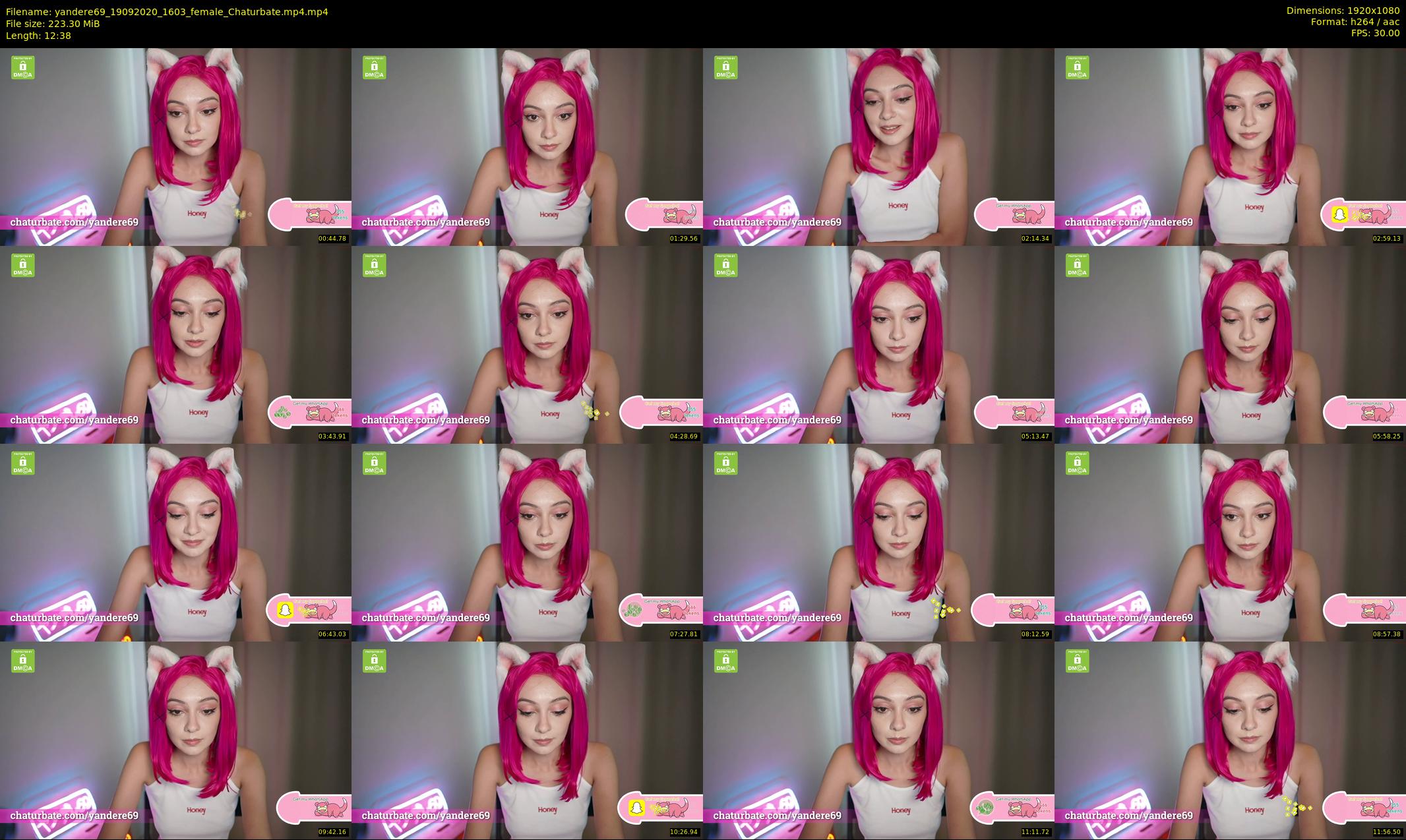 yandere69 — 13 minute Chaturbate female cam show recording, 1080p, Sep 19, 2020