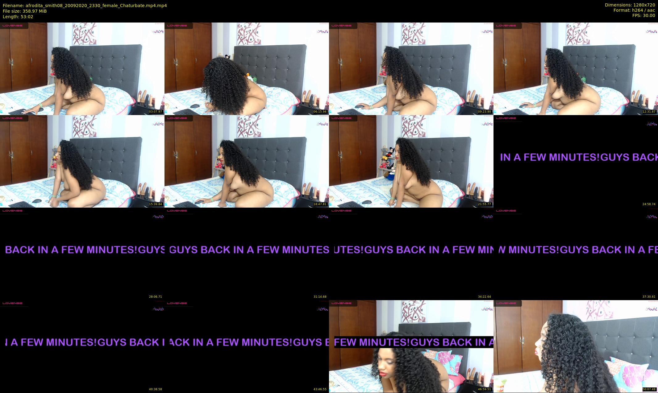 afrodita_smith08 — 54 minute Chaturbate female cam show recording, 720p, Sep 20, 2020