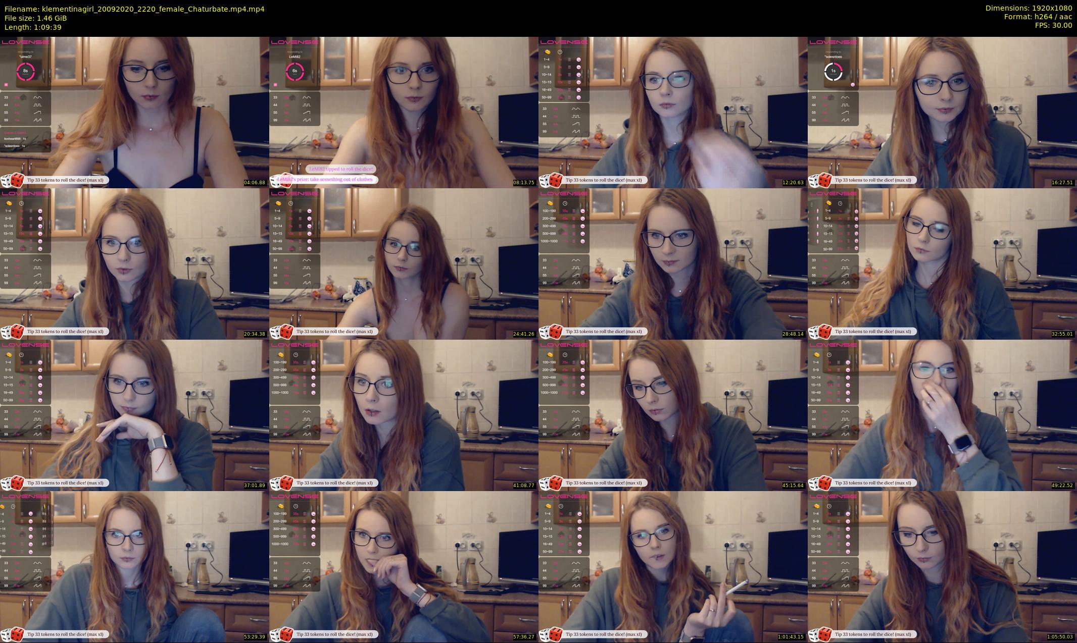 klementinagirl — 70 minute Chaturbate female cam show recording, 1080p, Sep 20, 2020