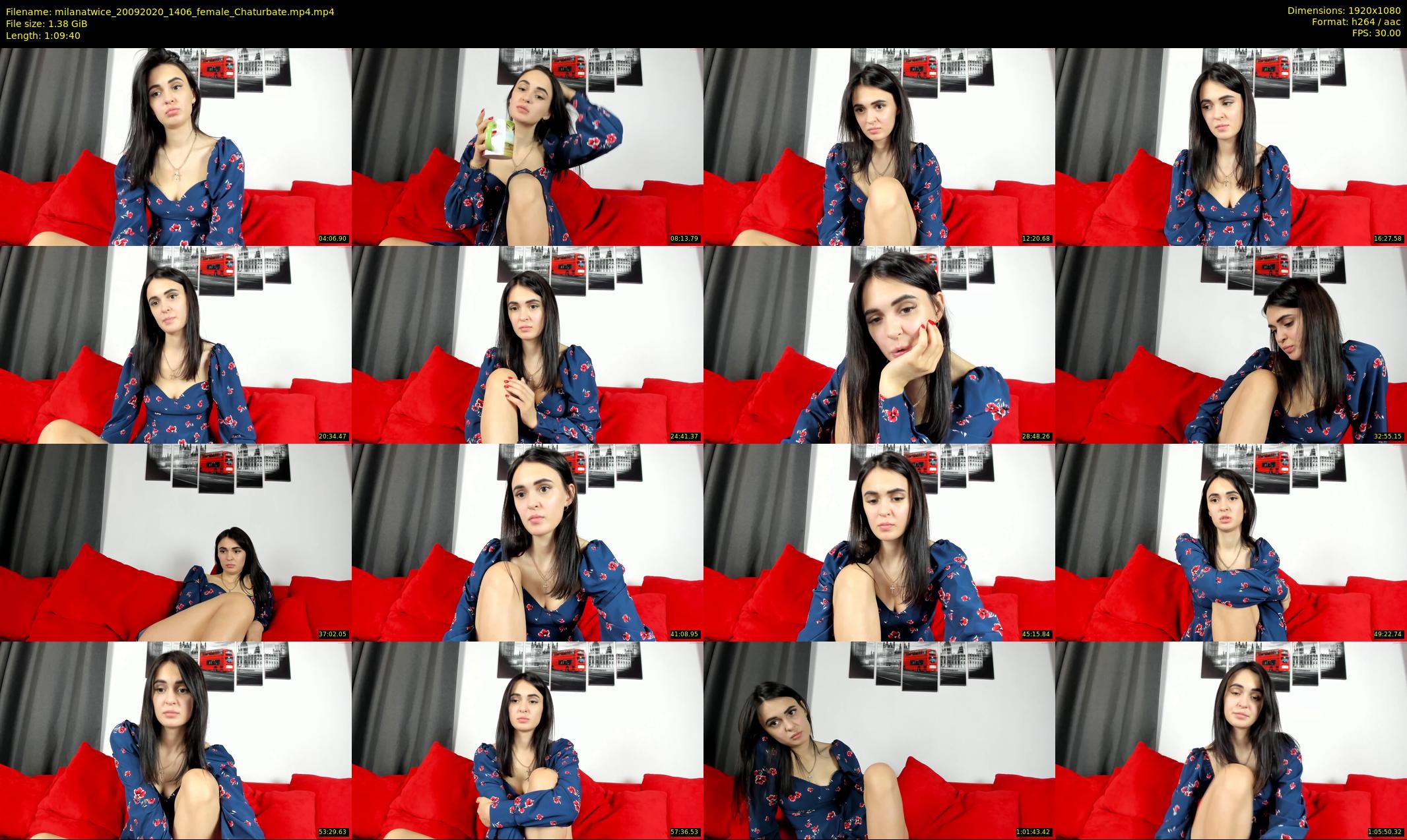 milanatwice — 70 minute Chaturbate female cam show recording, 1080p, Sep 20, 2020