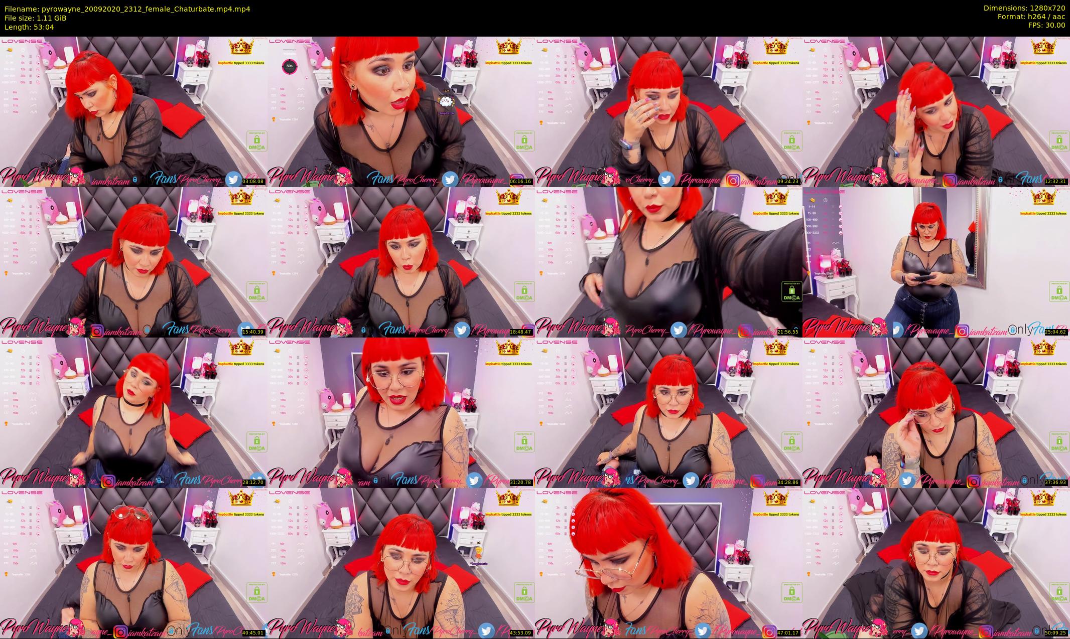 pyrowayne — 54 minute Chaturbate female cam show recording, 720p, Sep 20, 2020