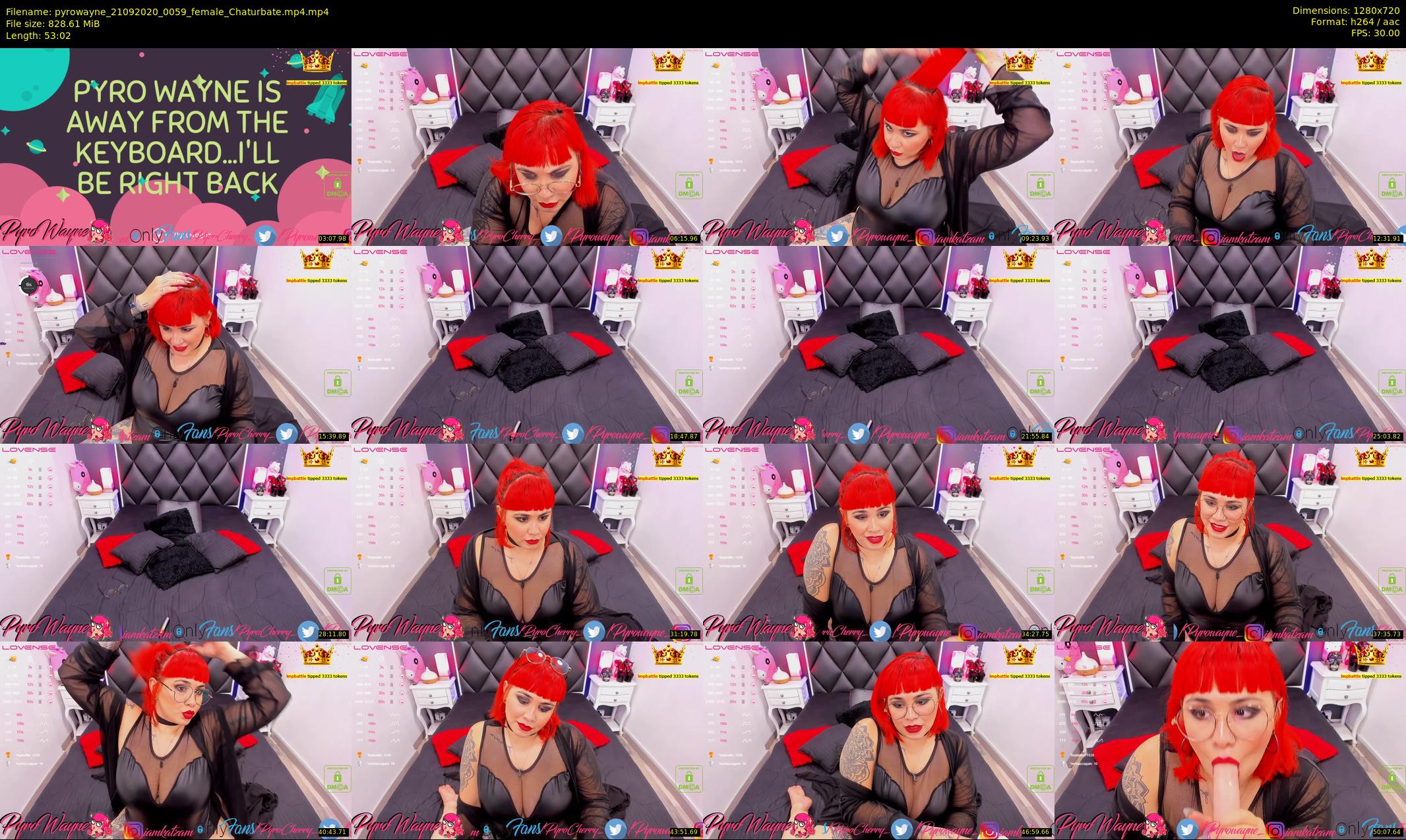 pyrowayne — 54 minute Chaturbate female cam show recording, 720p, Sep 21, 2020