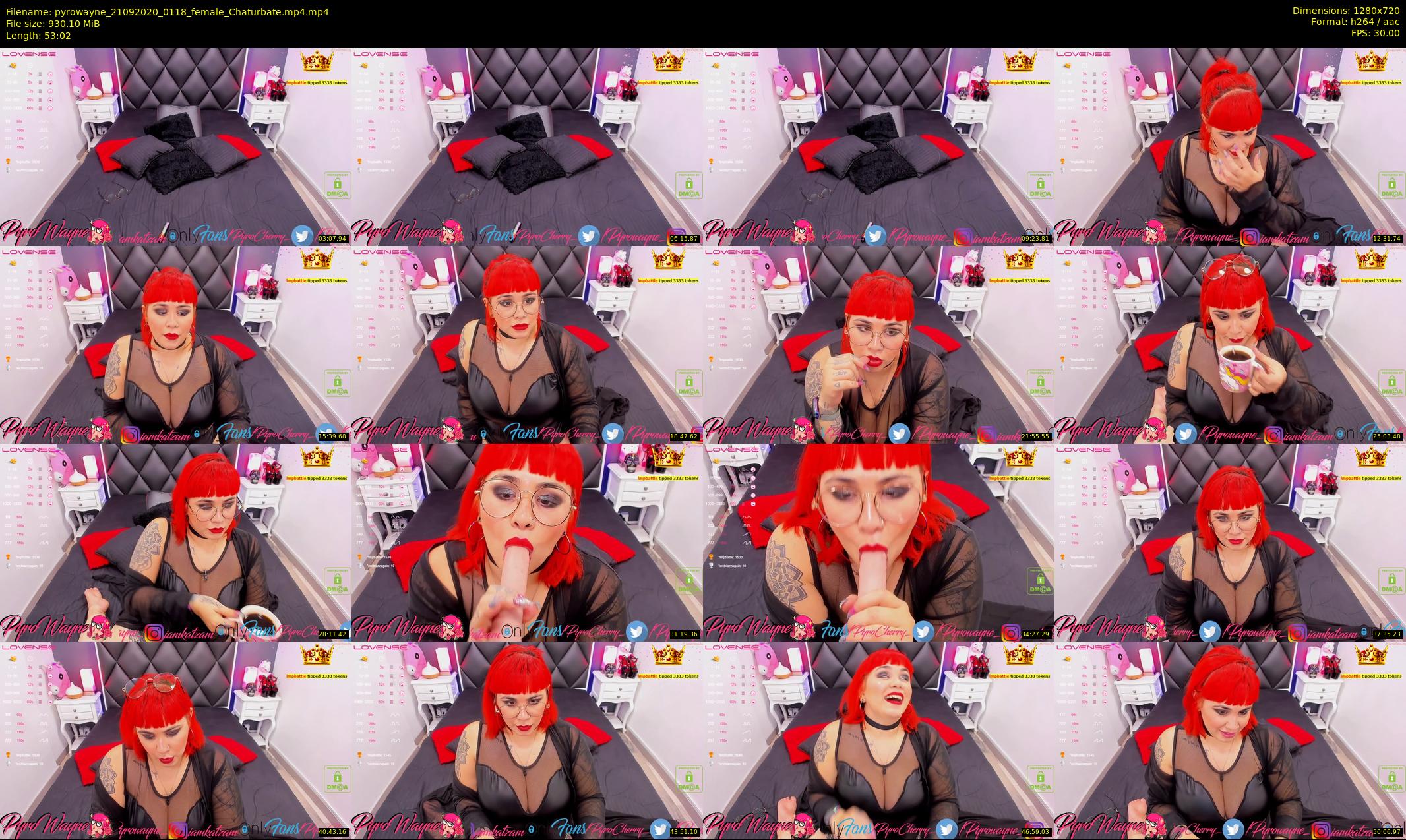 pyrowayne — 54 minute Chaturbate female cam show recording, 720p, Sep 21, 2020