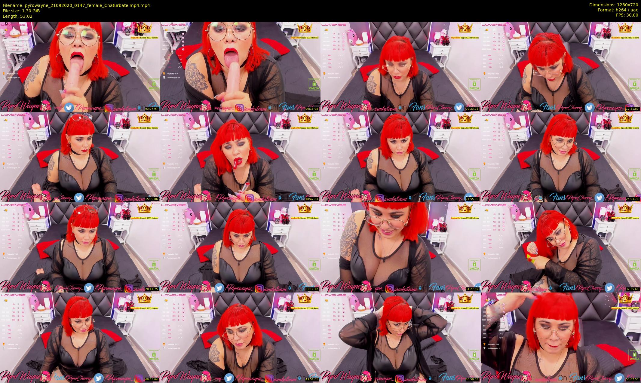 pyrowayne — 54 minute Chaturbate female cam show recording, 720p, Sep 21, 2020