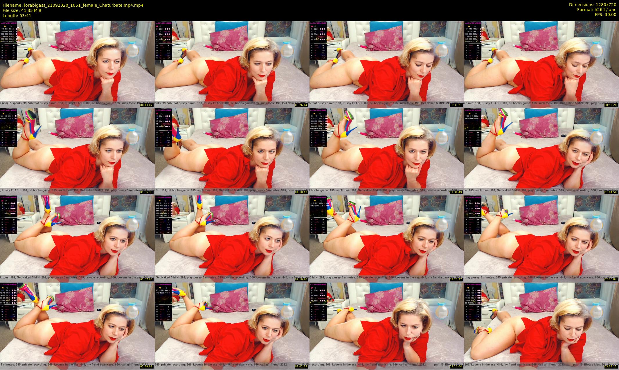 lorabigass — 4 minute Chaturbate female cam show recording, 720p, Sep 21, 2020