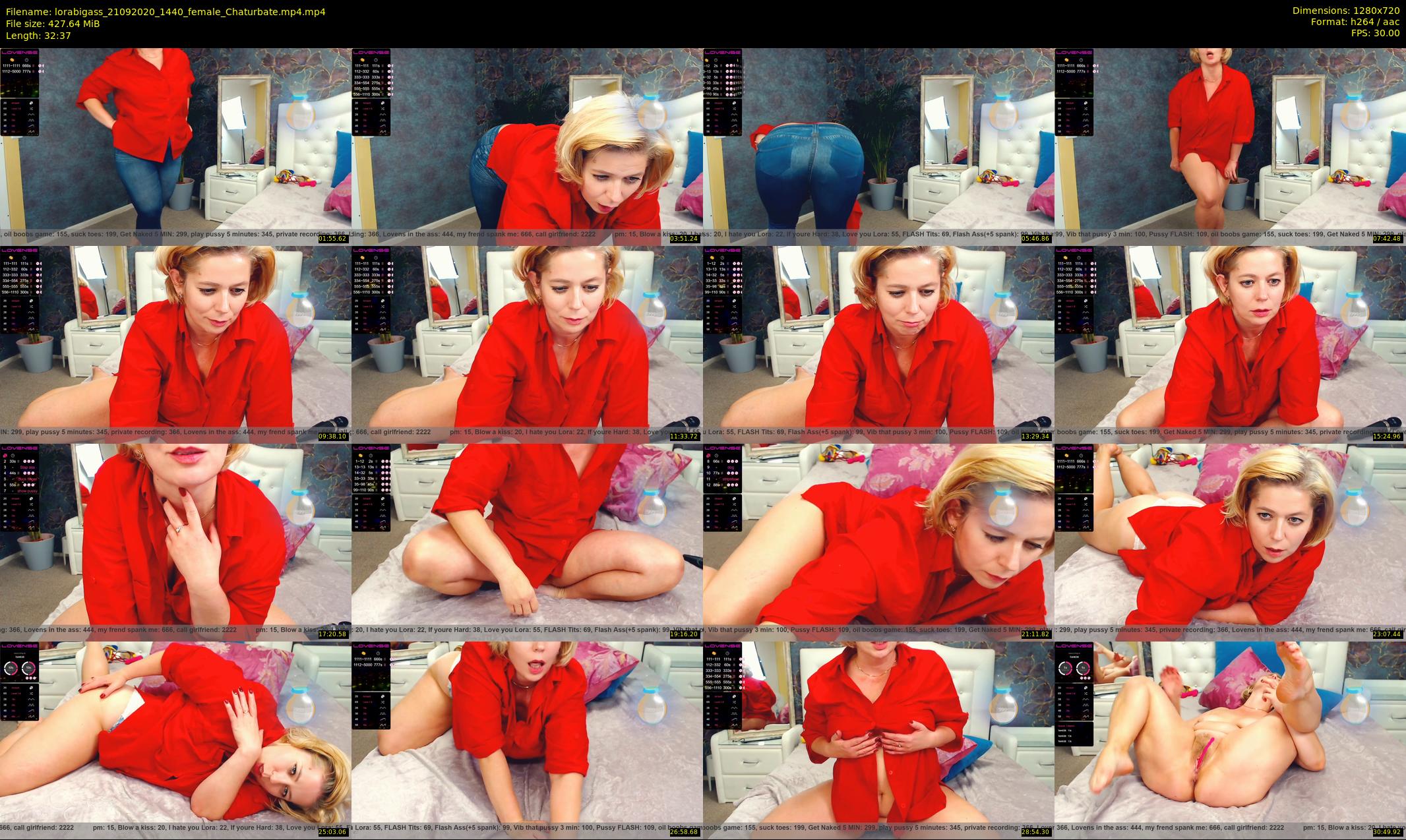lorabigass — 33 minute Chaturbate female cam show recording, 720p, Sep 21, 2020