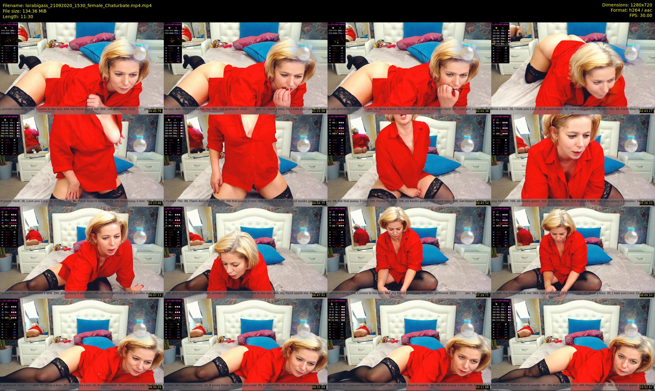 lorabigass — 12 minute Chaturbate female cam show recording, 720p, Sep 21, 2020