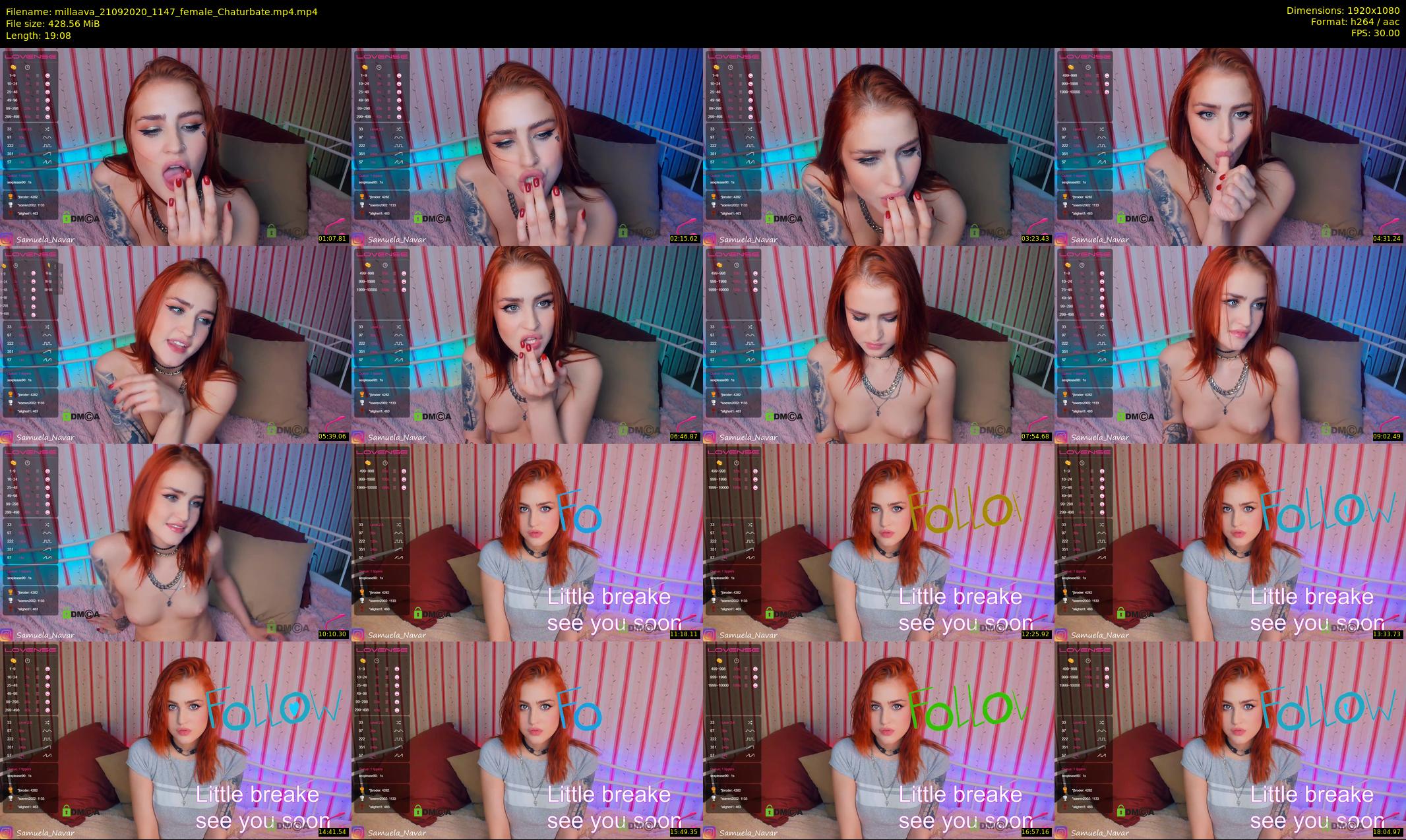 millaava — 20 minute Chaturbate female cam show recording, 1080p, Sep 21, 2020