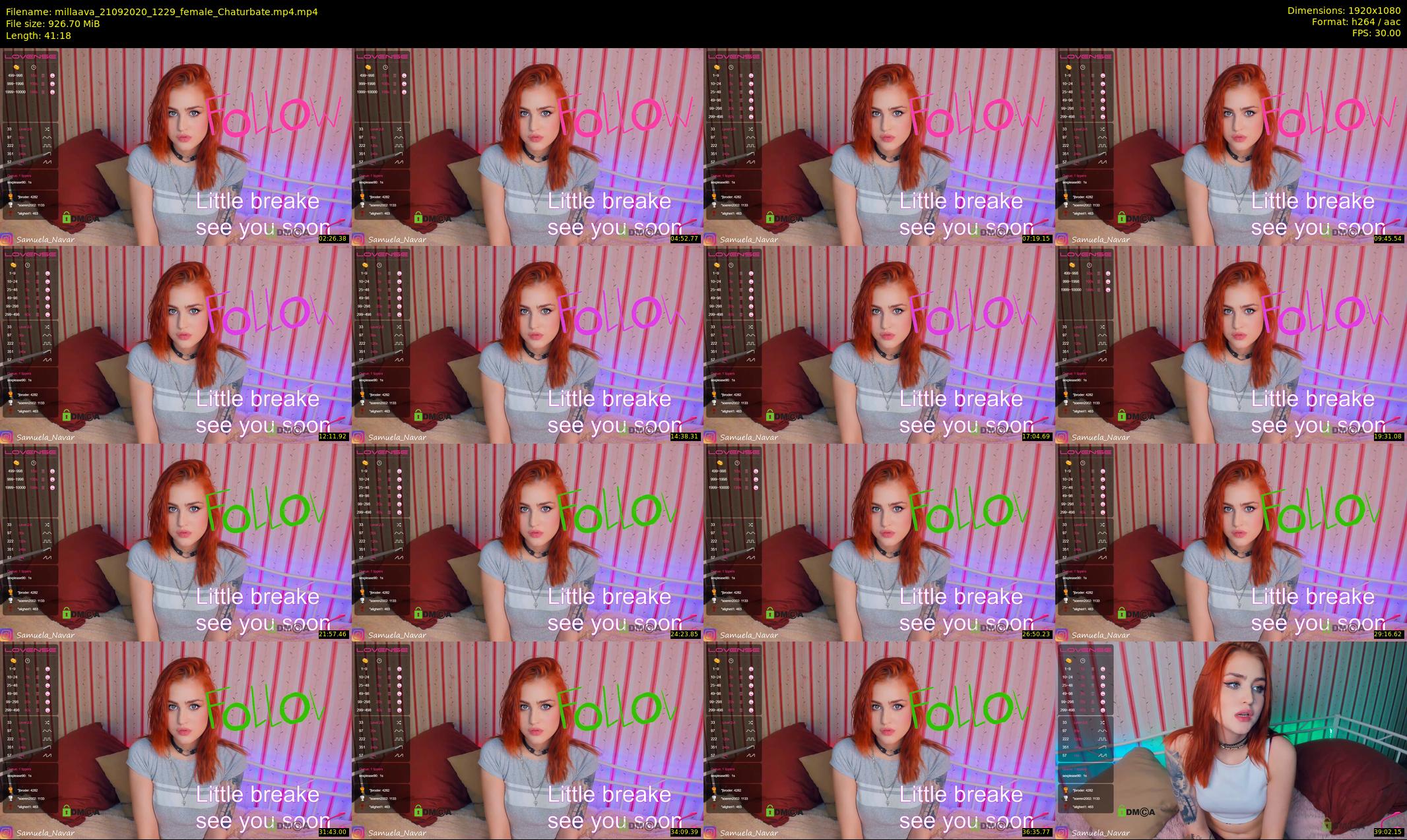 millaava — 42 minute Chaturbate female cam show recording, 1080p, Sep 21, 2020