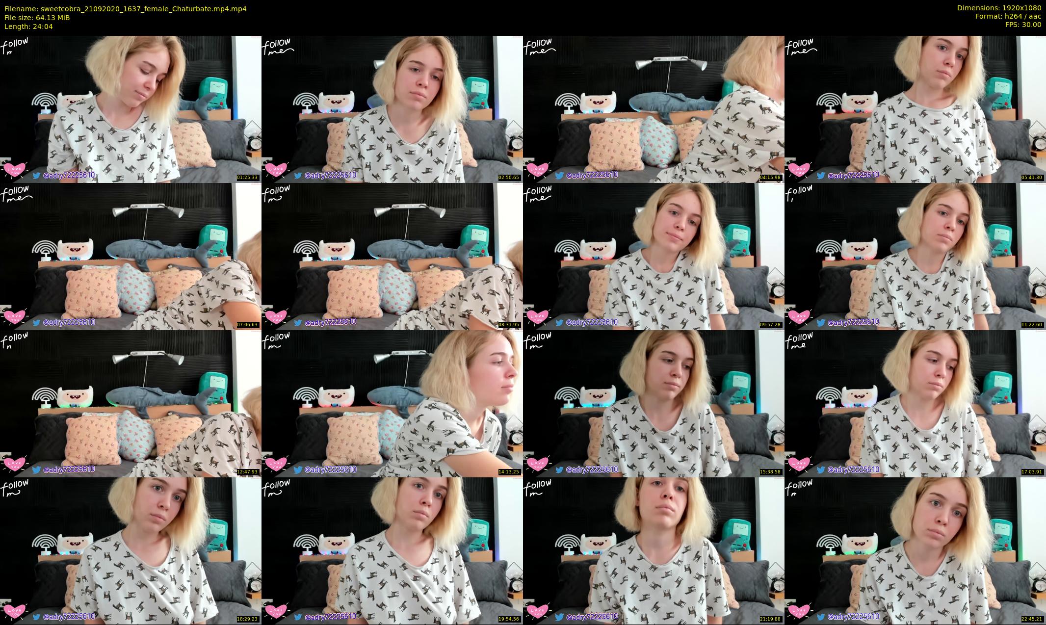 sweetcobra — 25 minute Chaturbate female cam show recording, 1080p, Sep 21, 2020