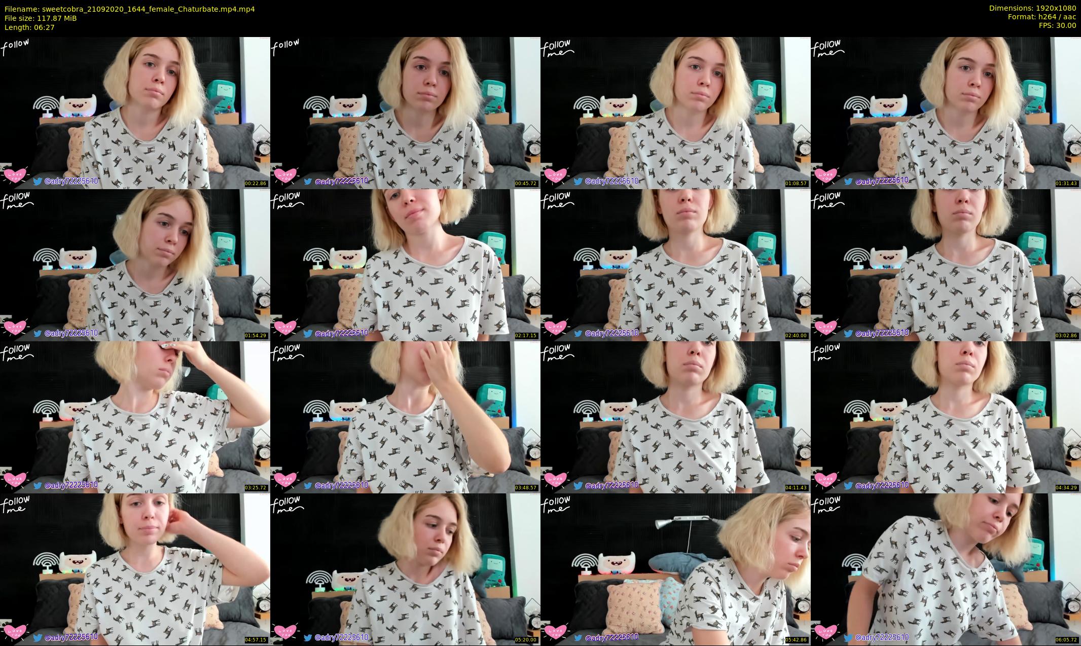 sweetcobra — 7 minute Chaturbate female cam show recording, 1080p, Sep 21, 2020