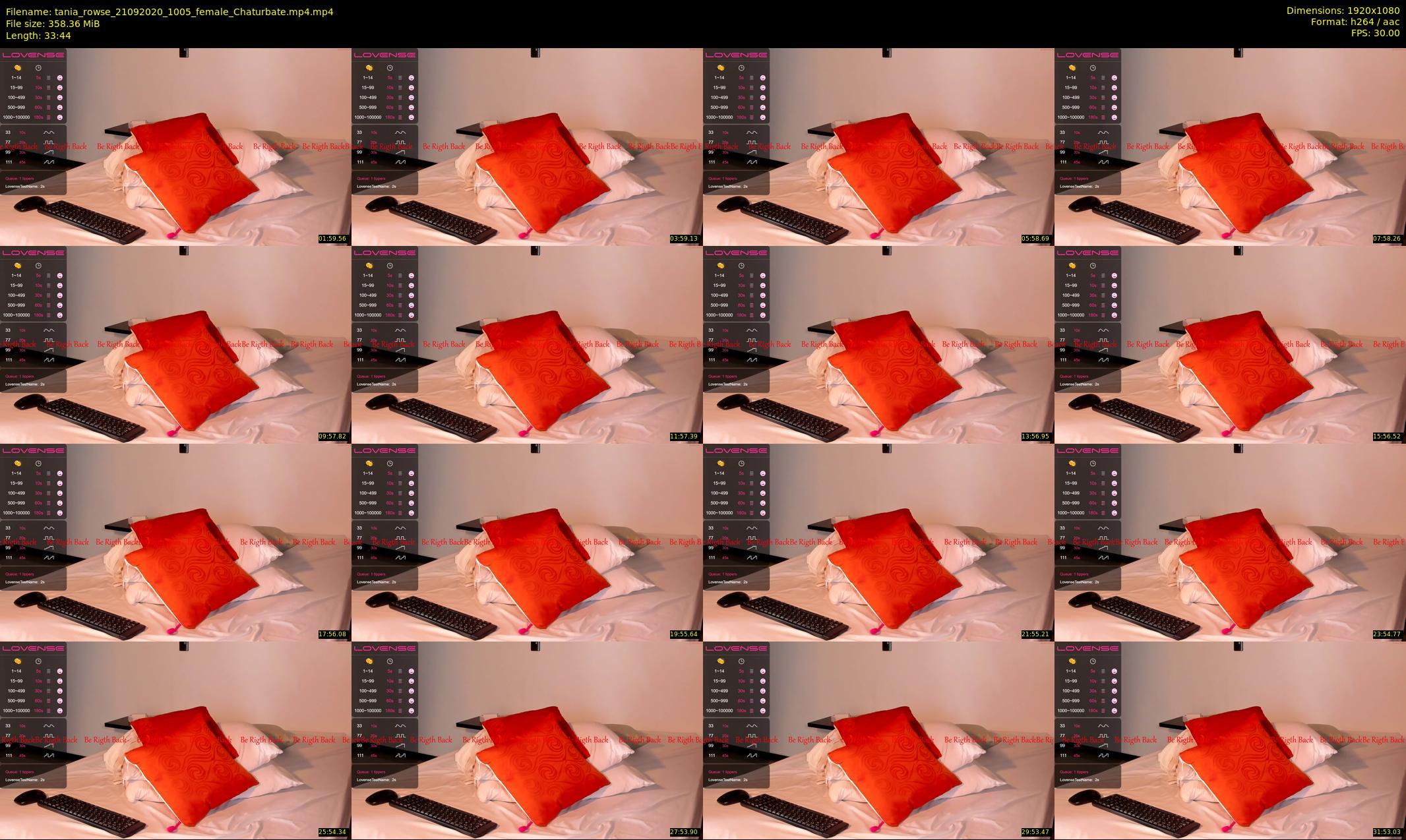 tania_rowse — 34 minute Chaturbate female cam show recording, 1080p, Sep 21, 2020