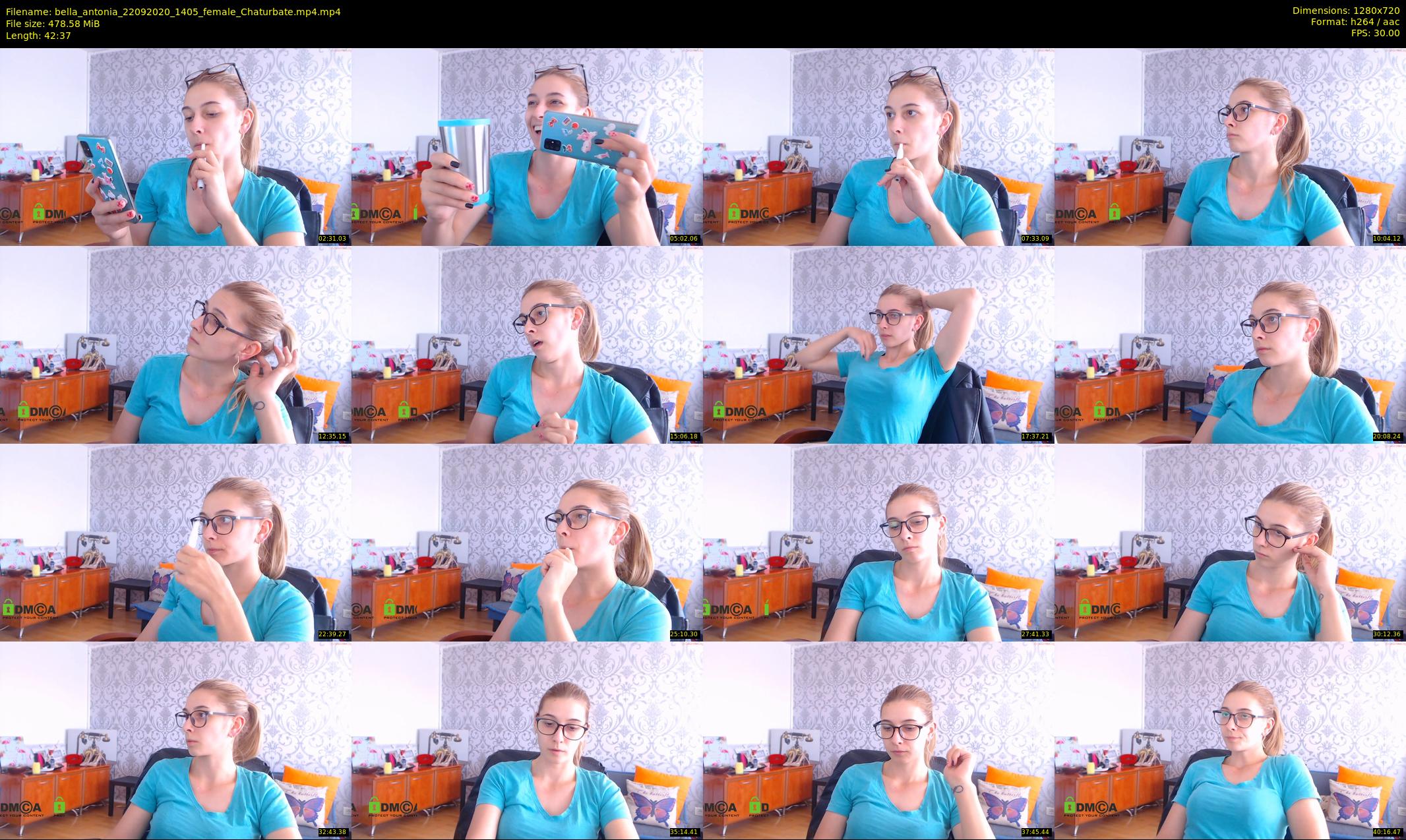 bella_antonia — 43 minute Chaturbate female cam show recording, 720p, Sep 22, 2020