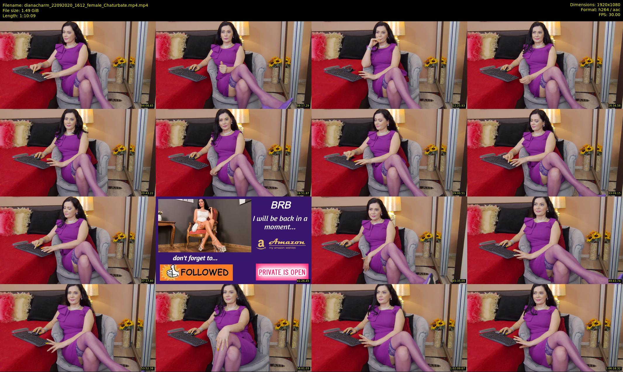 dianacharm — 71 minute Chaturbate female cam show recording, 1080p, Sep 22, 2020