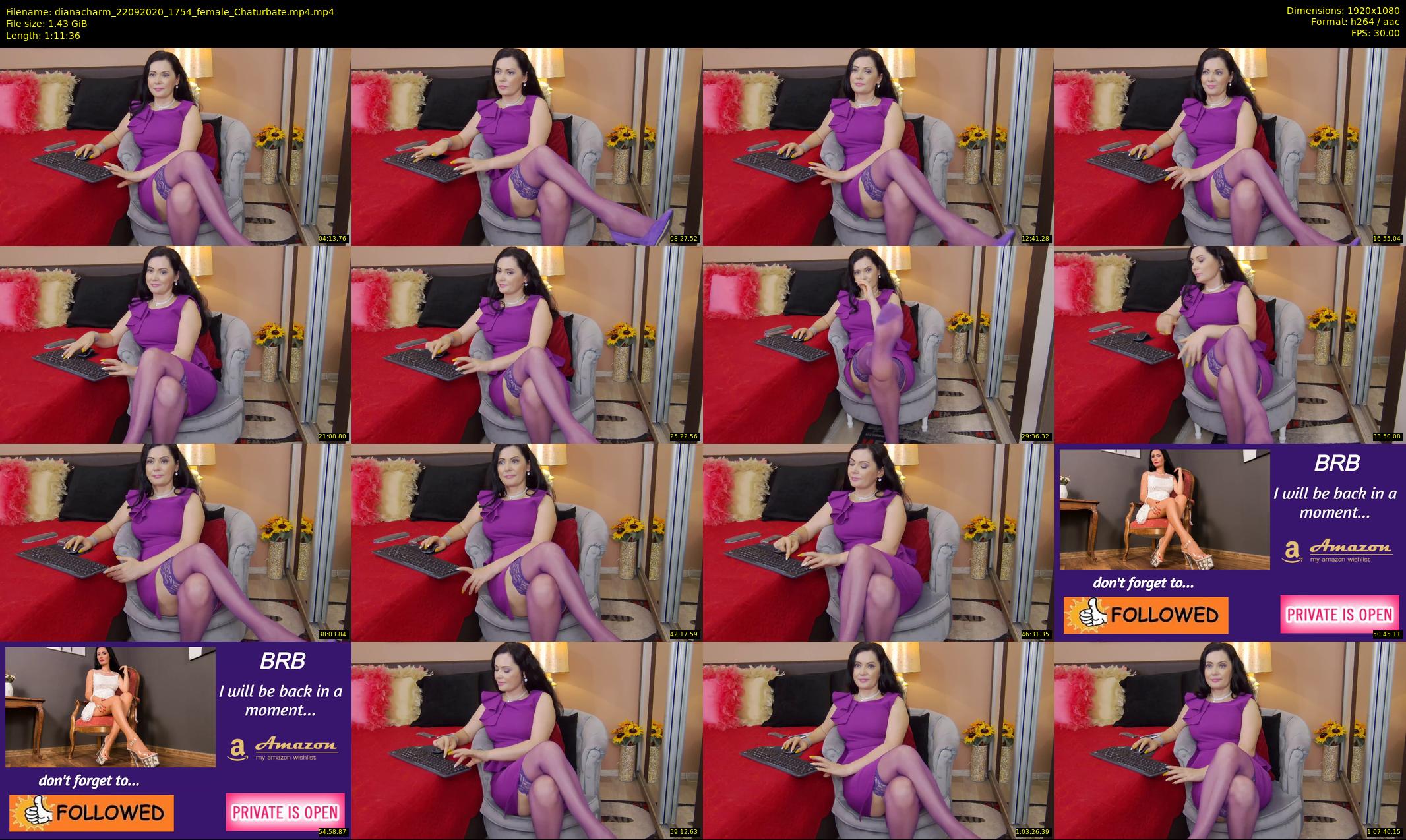 dianacharm — 72 minute Chaturbate female cam show recording, 1080p, Sep 22, 2020