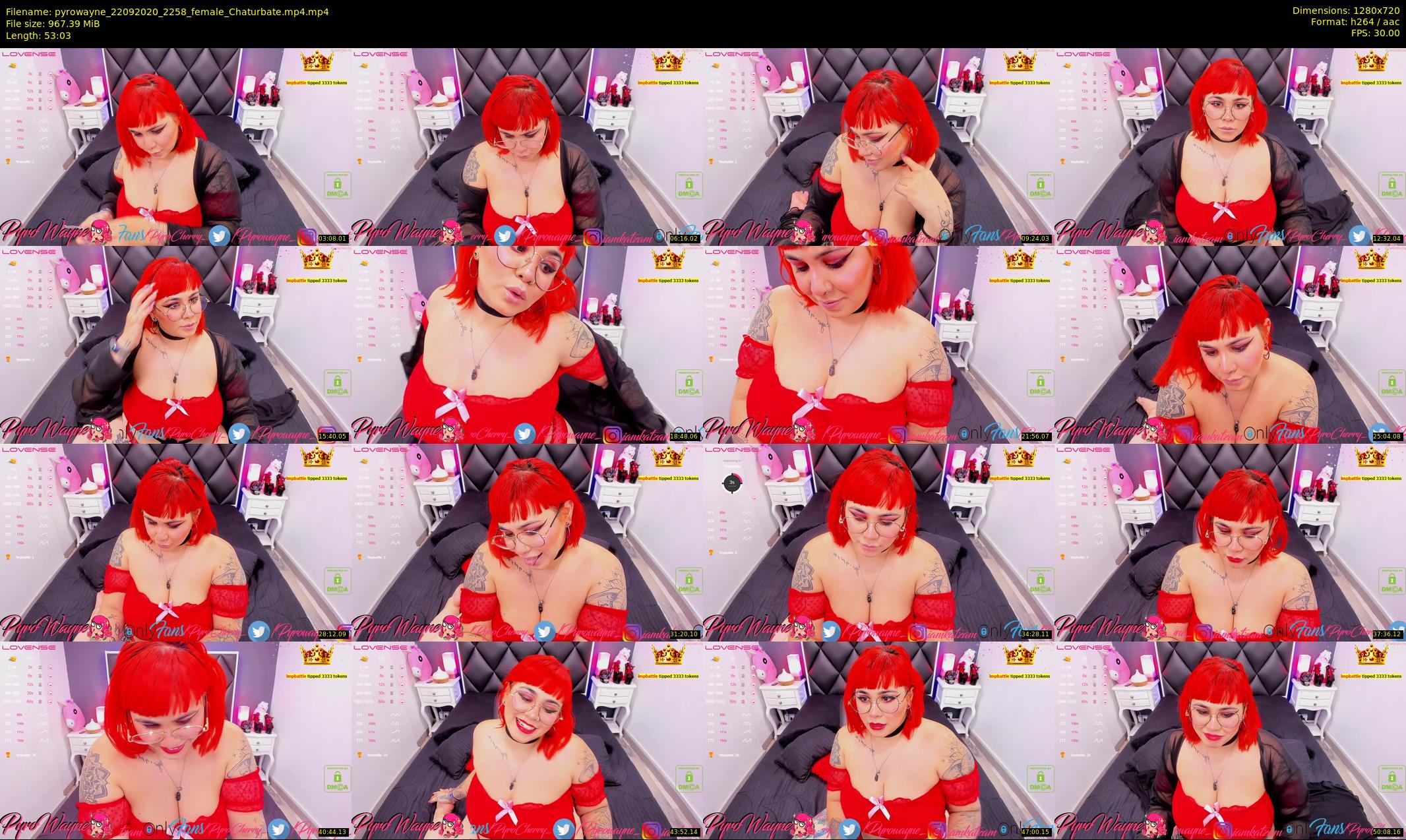pyrowayne — 54 minute Chaturbate female cam show recording, 720p, Sep 22, 2020