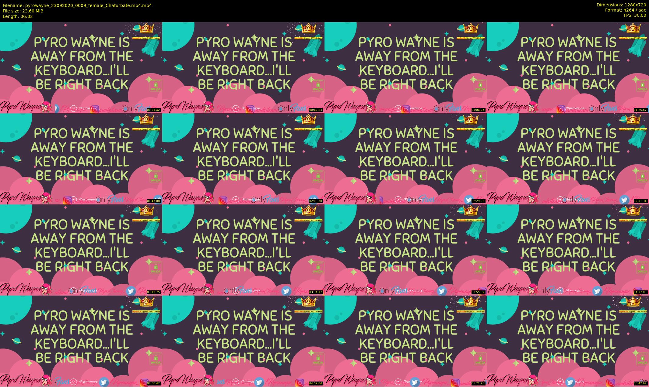 pyrowayne — 7 minute Chaturbate female cam show recording, 720p, Sep 23, 2020