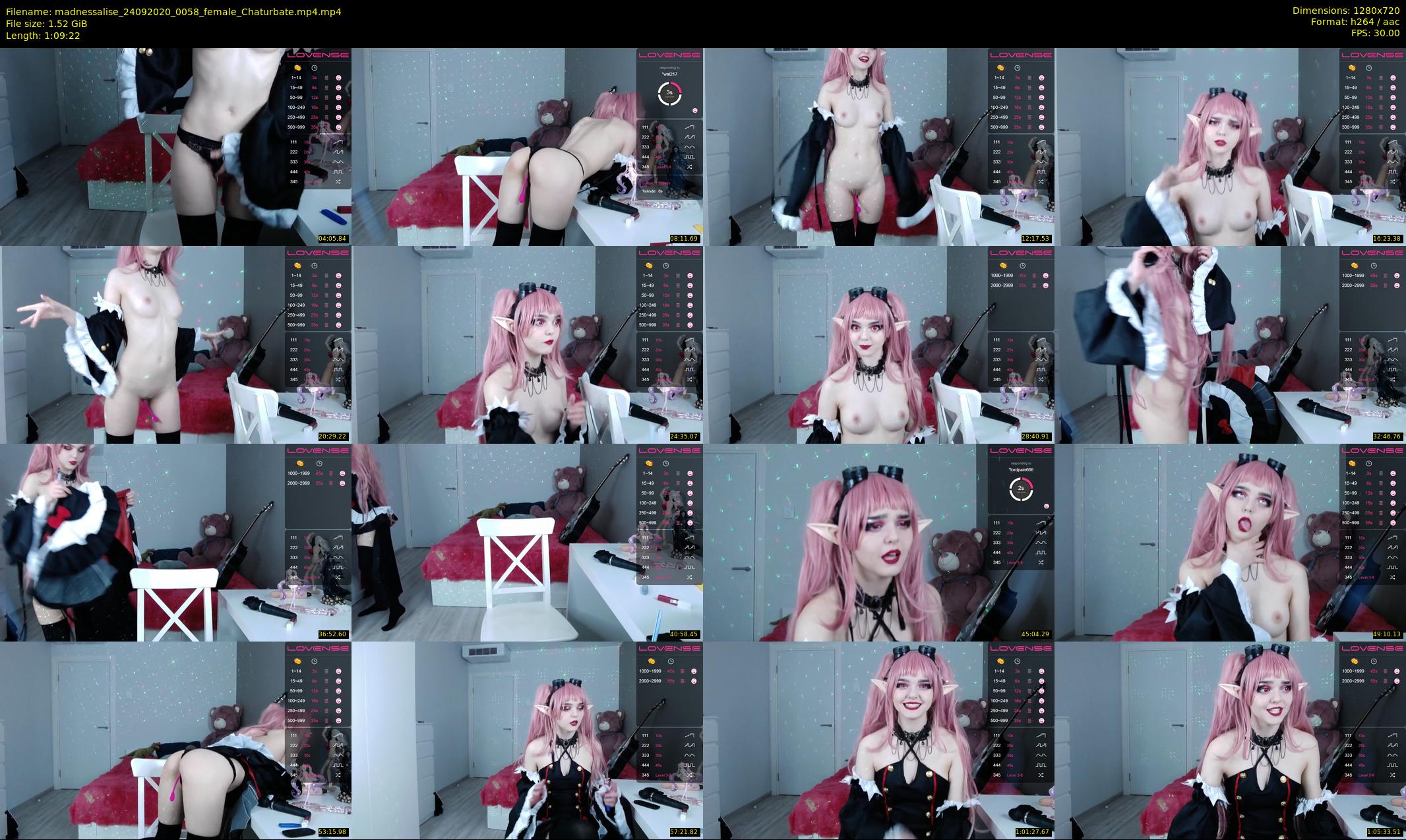 madnessalise — 70 minute Chaturbate female cam show recording, 720p, Sep 24, 2020