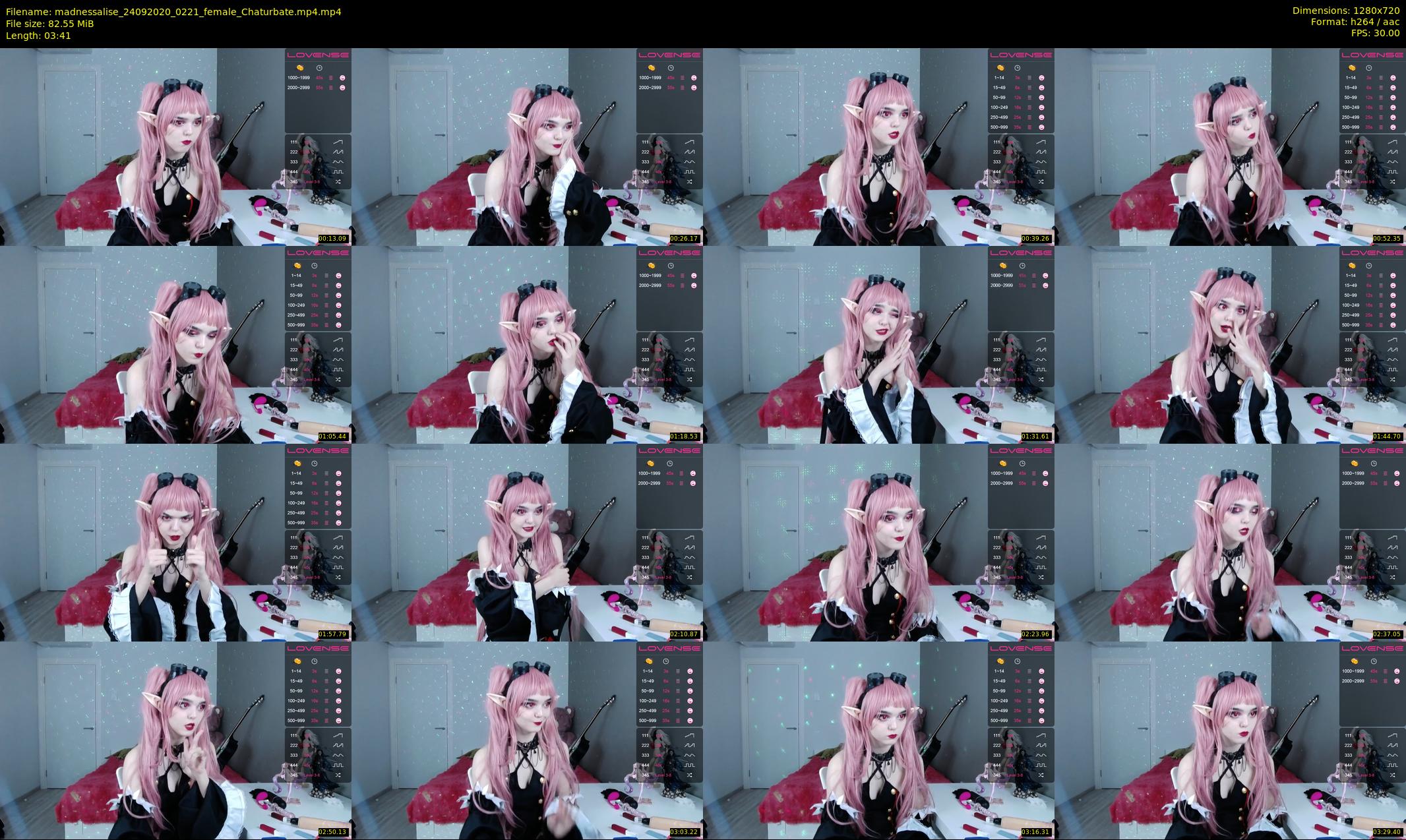 madnessalise — 4 minute Chaturbate female cam show recording, 720p, Sep 24, 2020