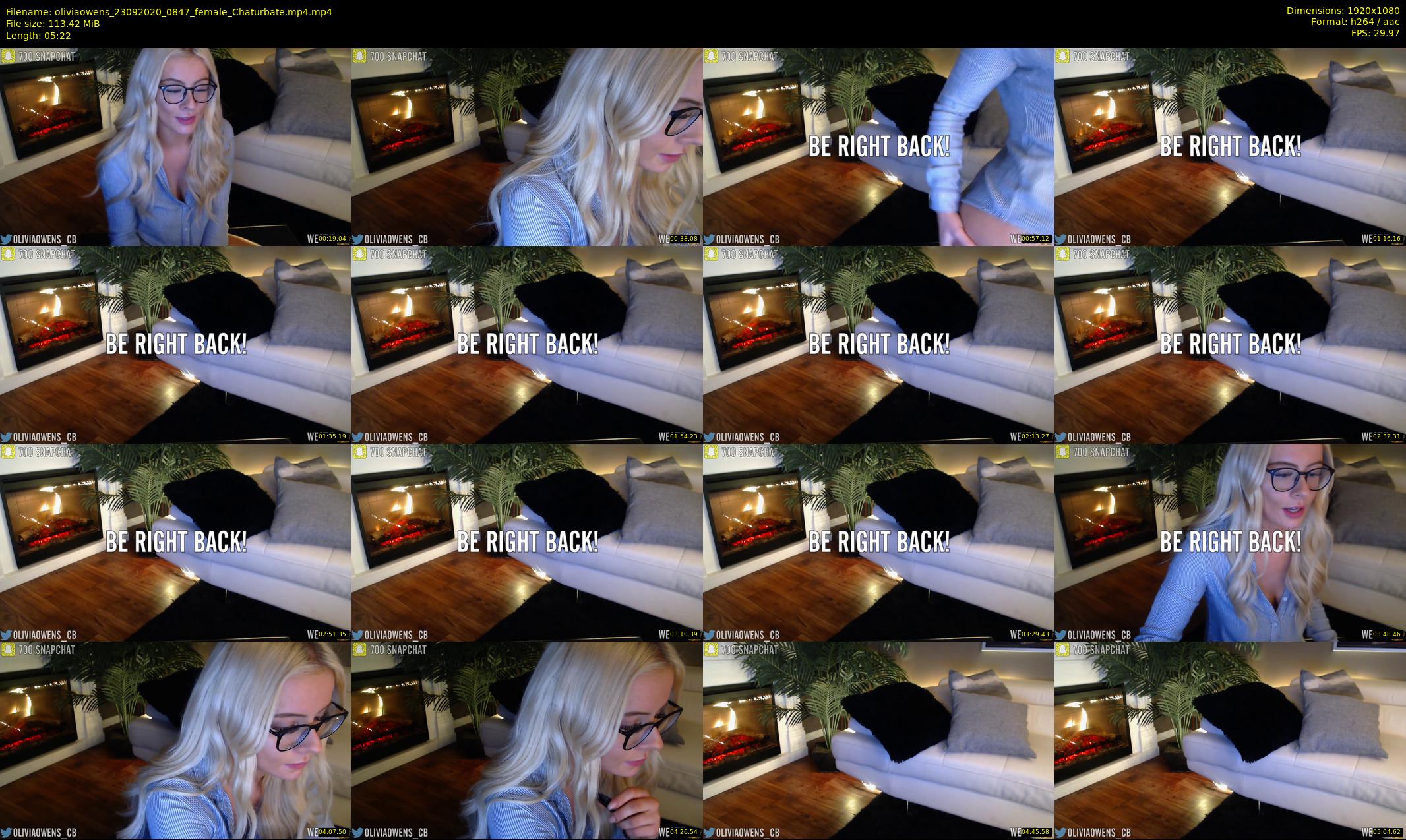 oliviaowens — 6 minute Chaturbate female cam show recording, 1080p, Sep 23, 2020
