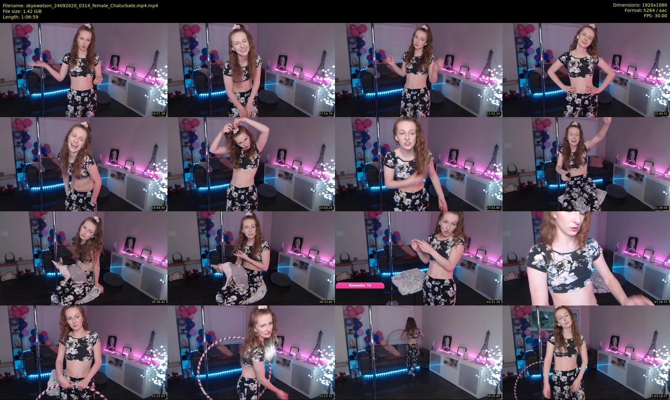 skyewatson — 67 minute Chaturbate female cam show recording, 1080p, Sep 24, 2020