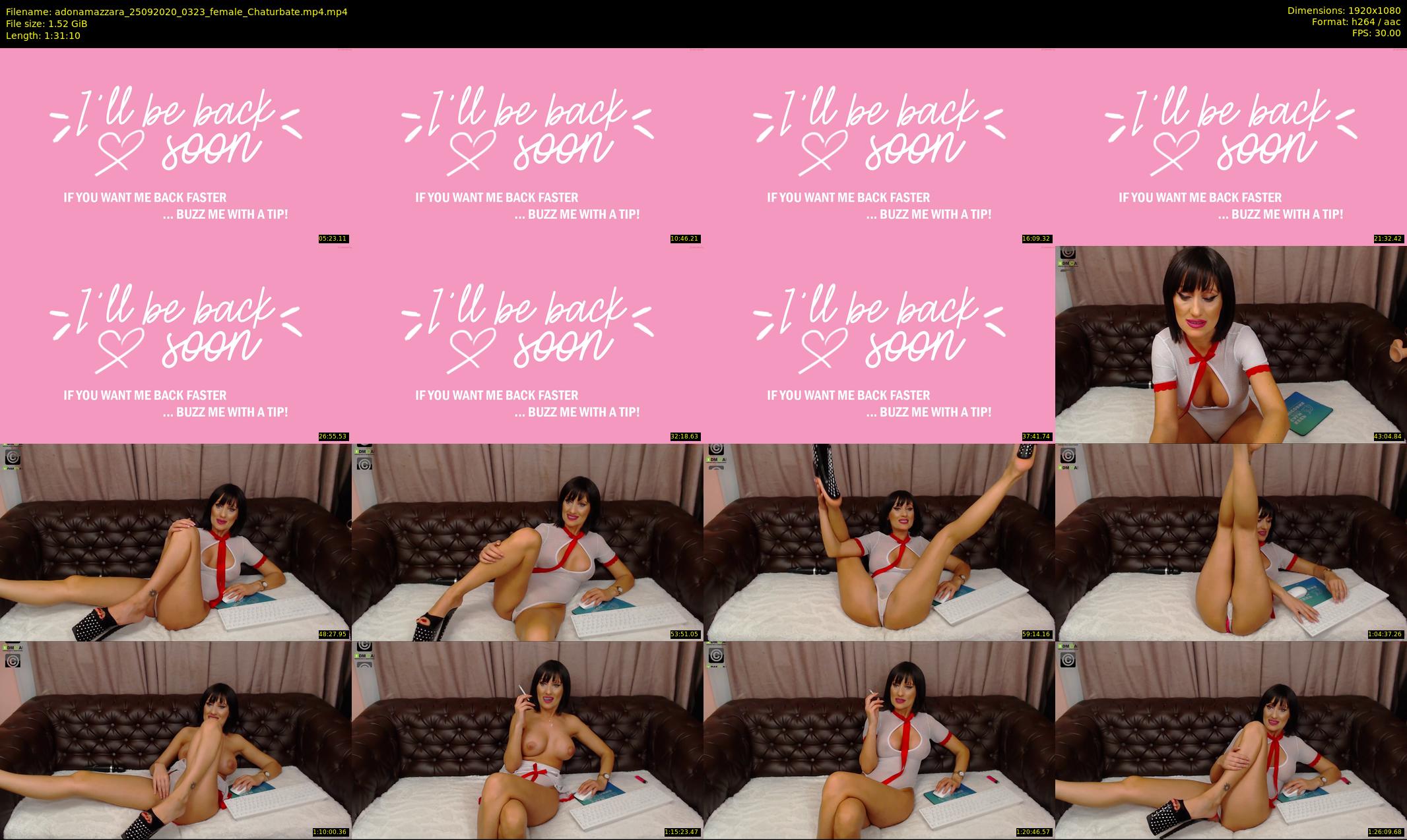adonamazzara — 92 minute Chaturbate female cam show recording, 1080p, Sep 25, 2020