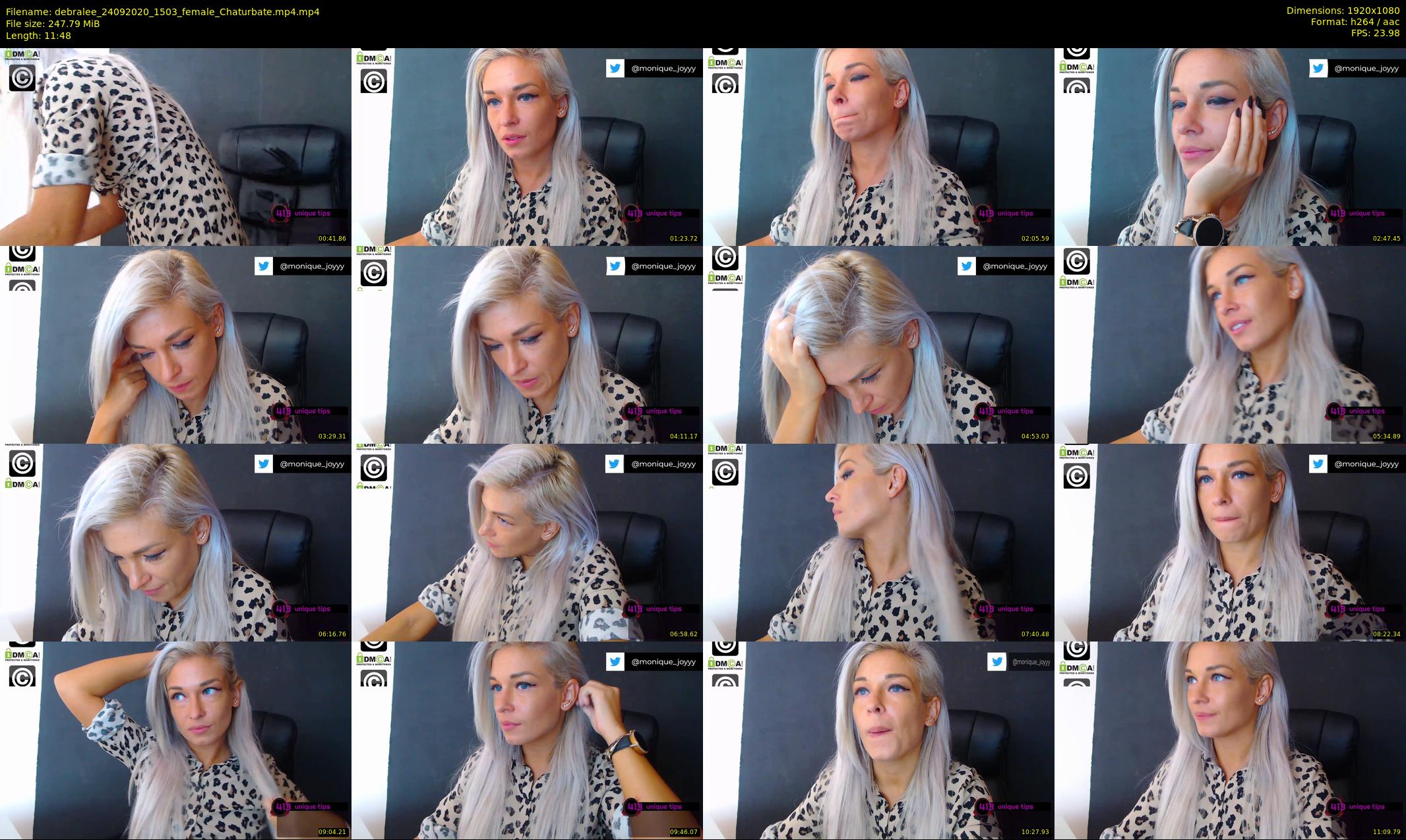 debralee — 12 minute Chaturbate female cam show recording, 1080p, Sep 24, 2020