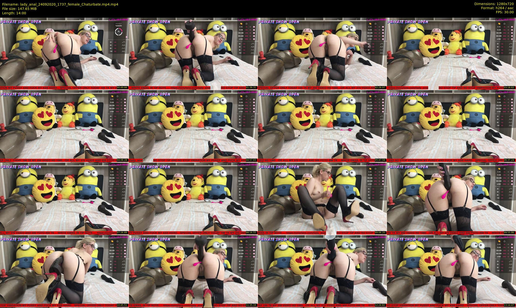 lady_anal — 14 minute Chaturbate female cam show recording, 720p, Sep 24, 2020