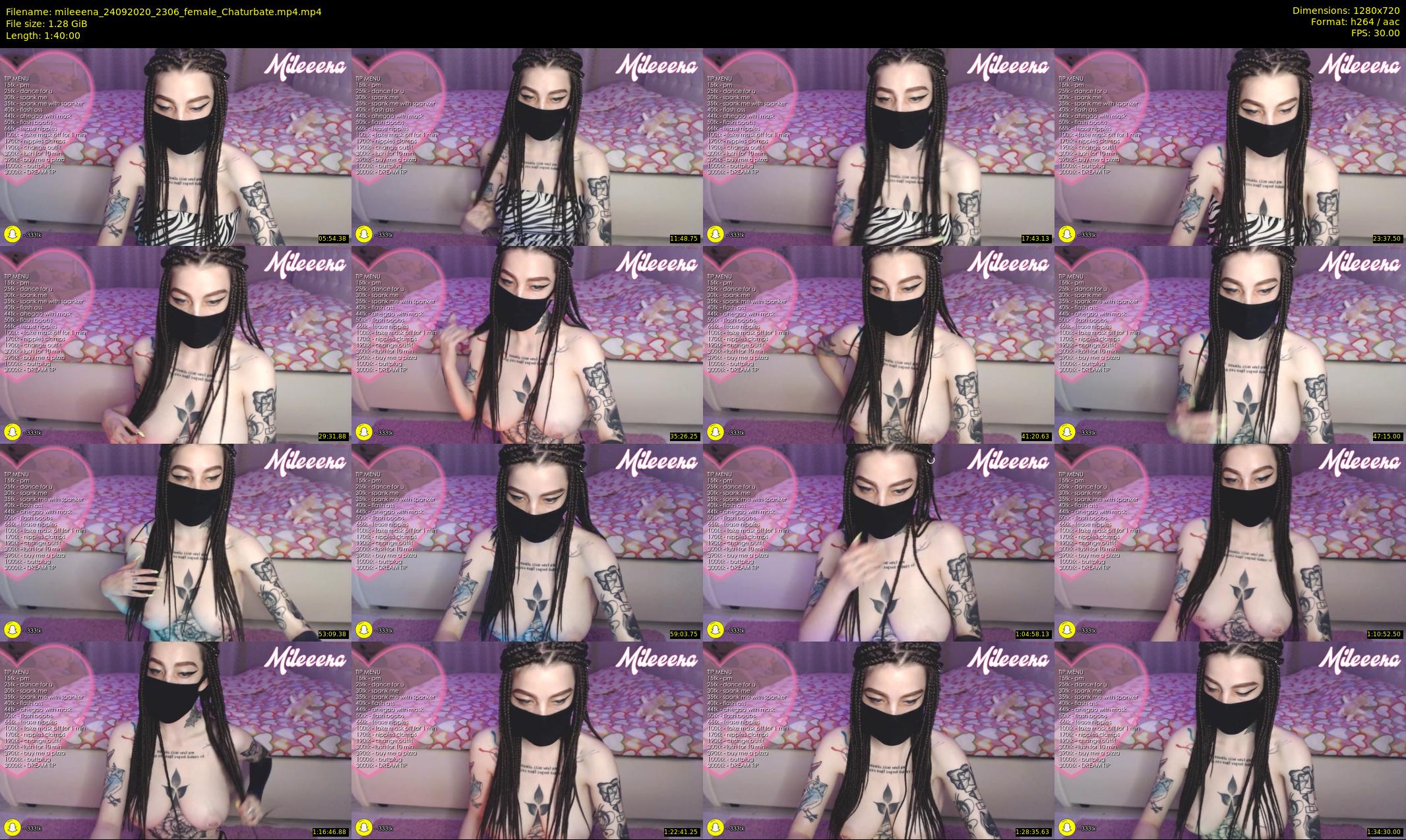 mileeena — 100 minute Chaturbate female cam show recording, 720p, Sep 24, 2020
