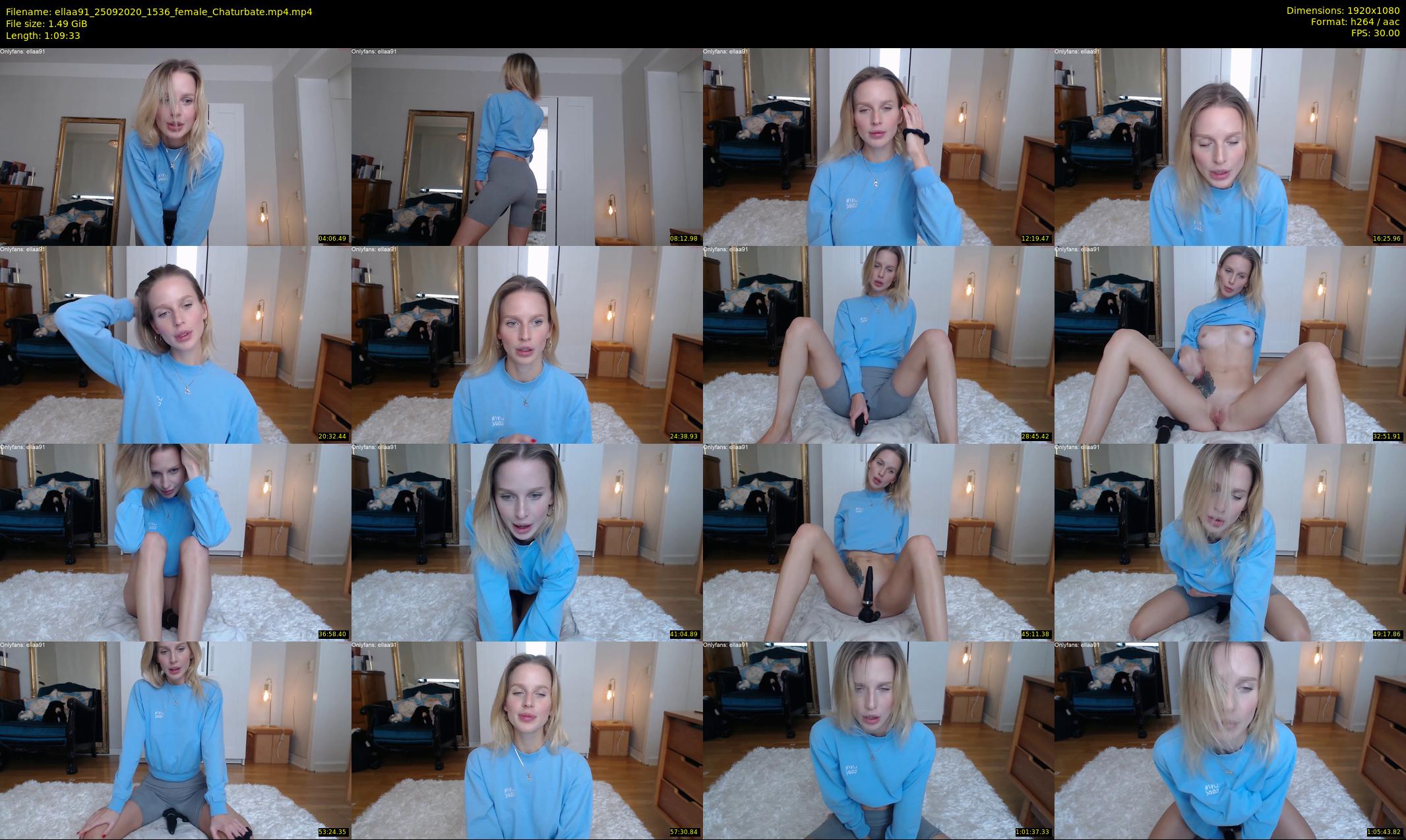 ellaa91 — 70 minute Chaturbate female cam show recording, 1080p, Sep 25, 2020