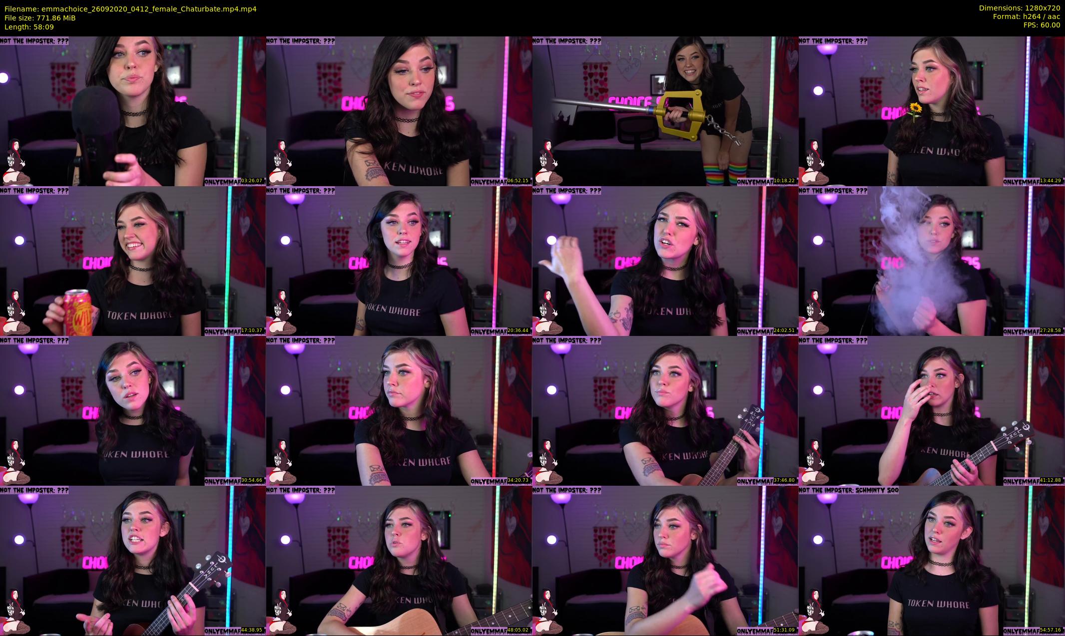emmachoice — 59 minute Chaturbate female cam show recording, 720p, Sep 26, 2020